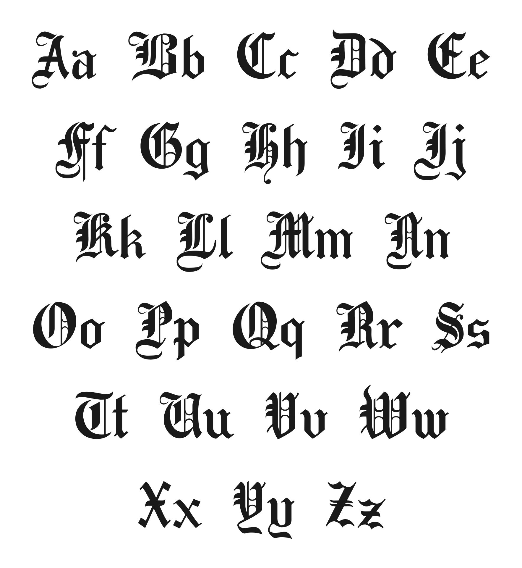 10 Best Printable Old English Alphabet AZ PDF for Free at Printablee