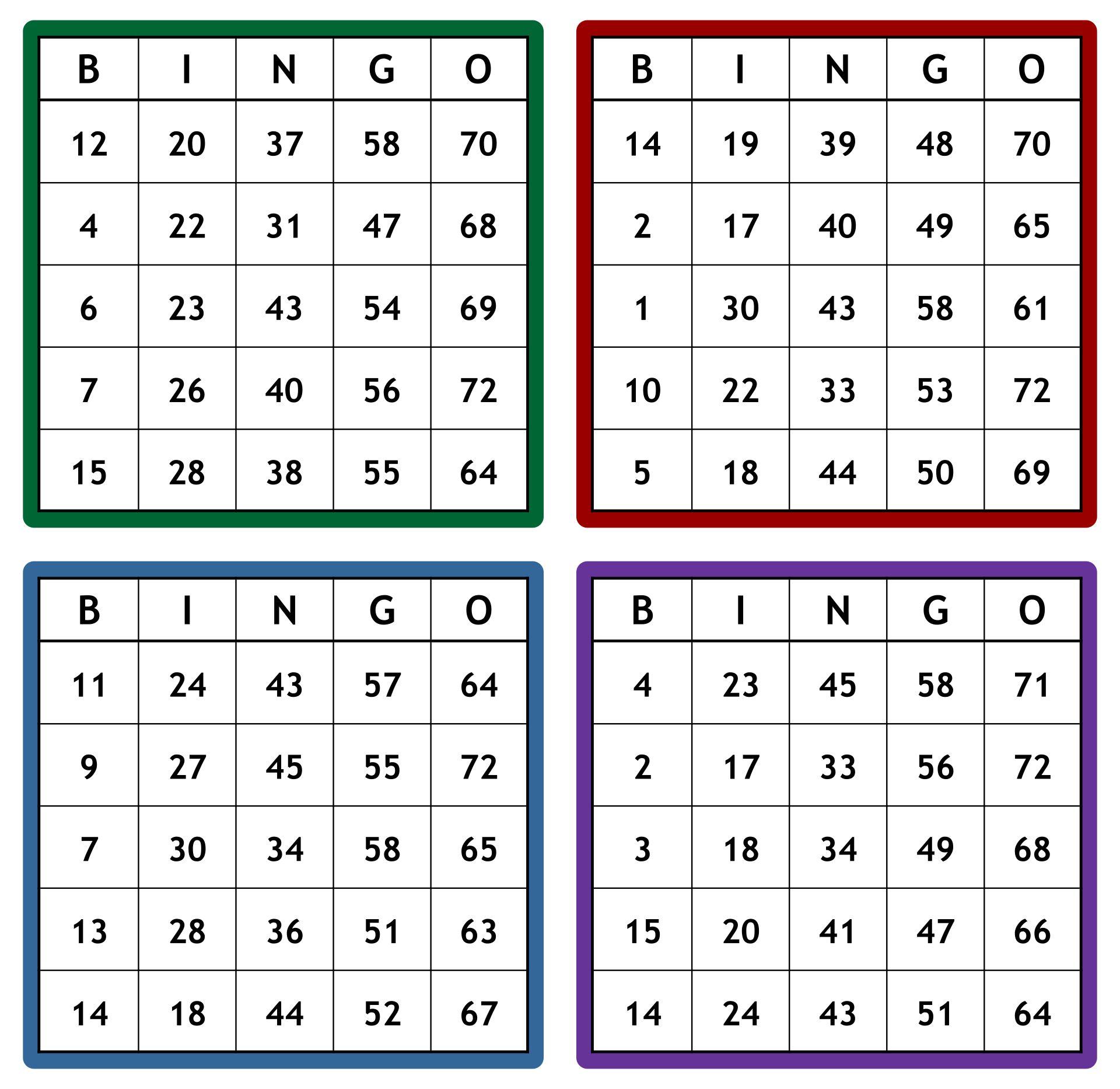 free printable number bingo cards 1 75