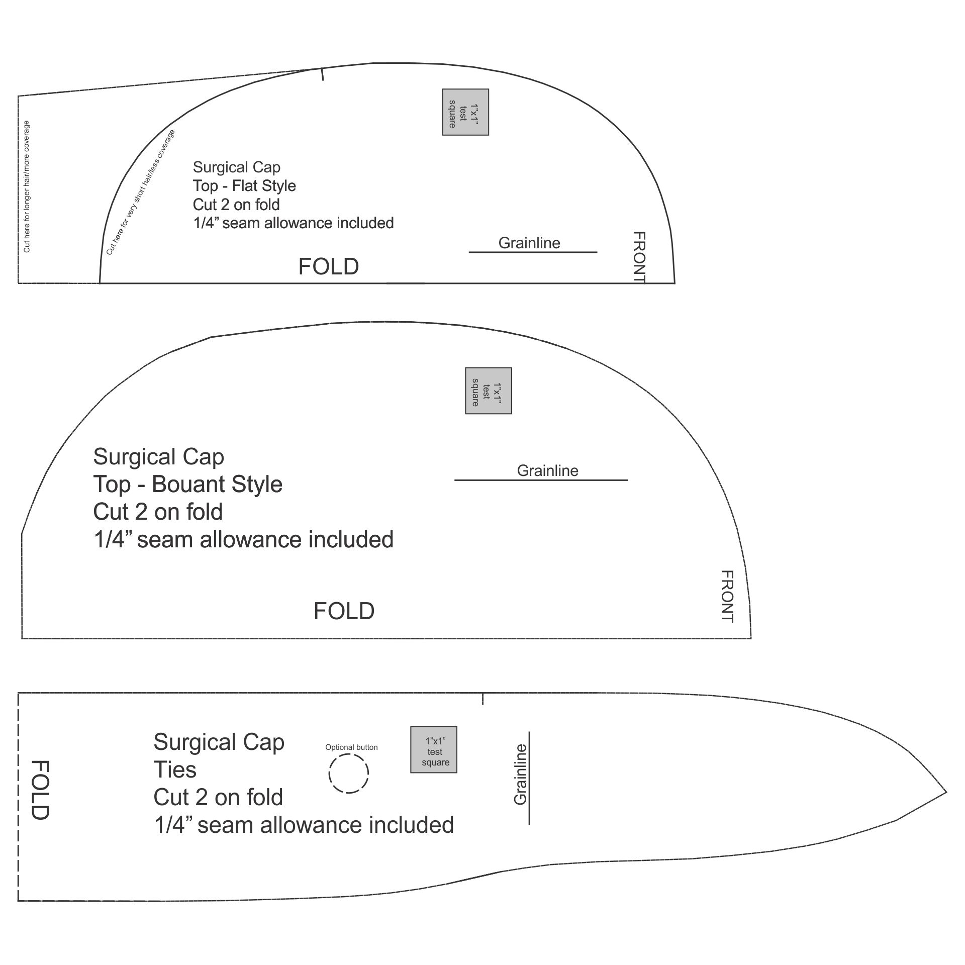 Template Free Printable Surgical Scrub Hat Pattern Free