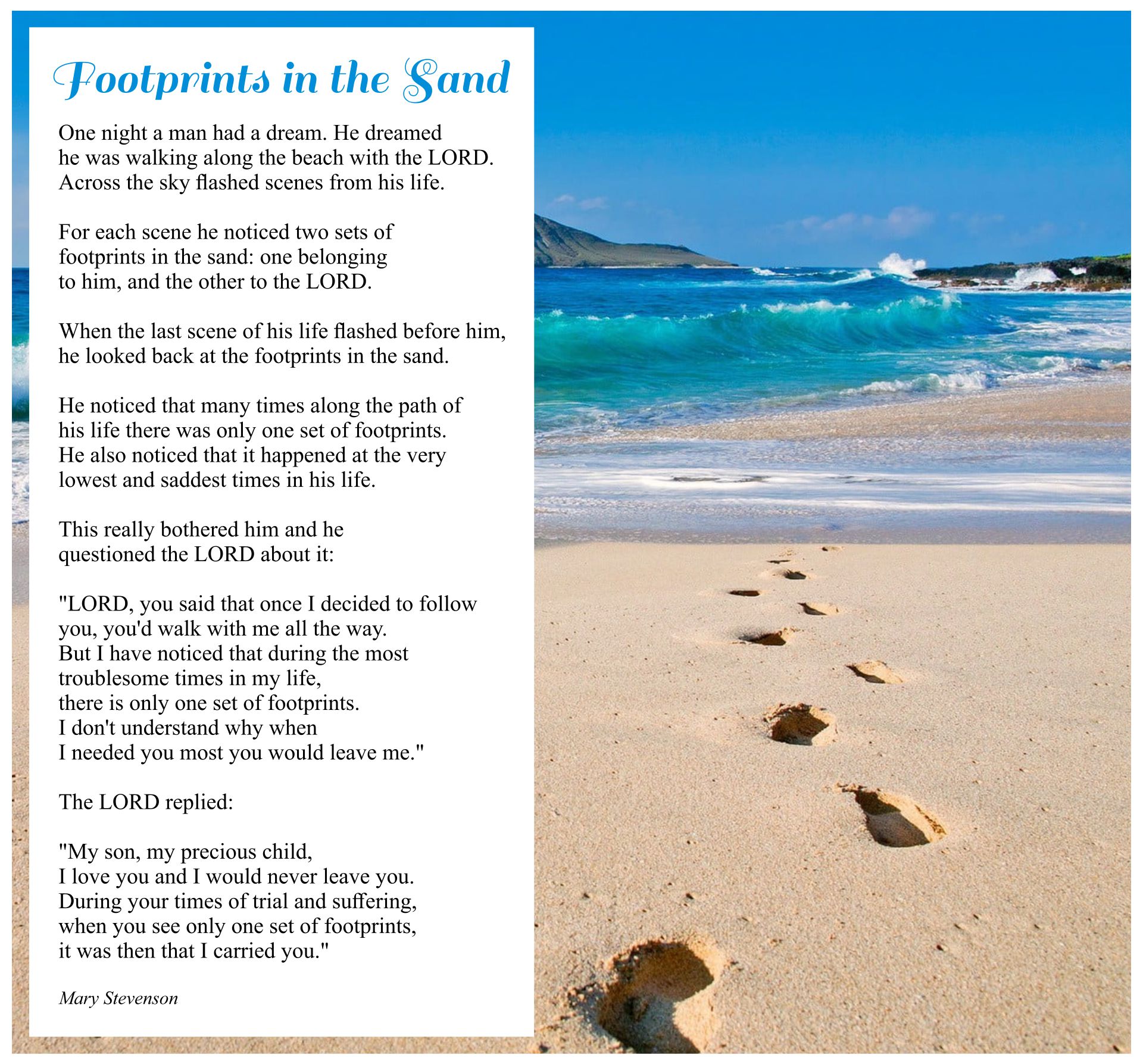 Footprints In The Sand - 10 Free PDF Printables | Printablee
