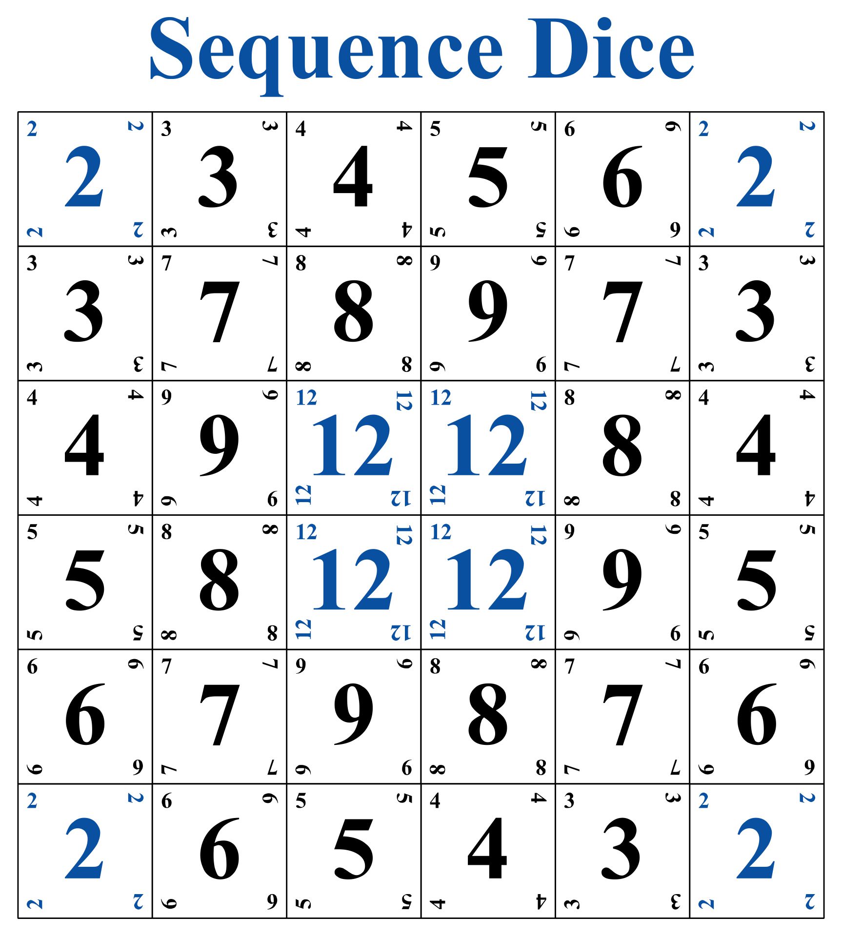 Sequence Board Game Printable