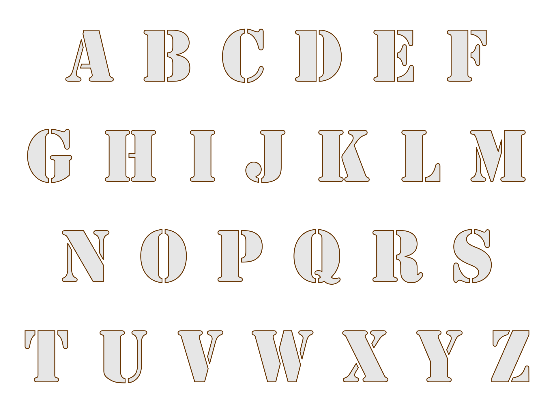10 Best Free Printable Alphabet Stencil Letters Template PDF for Free