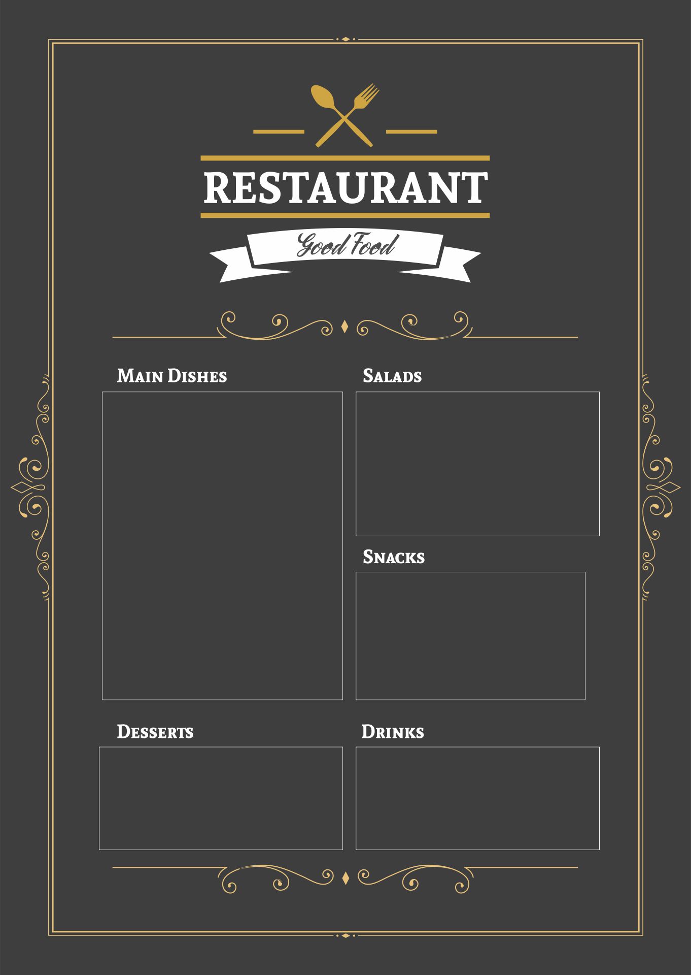 quick menu templates
