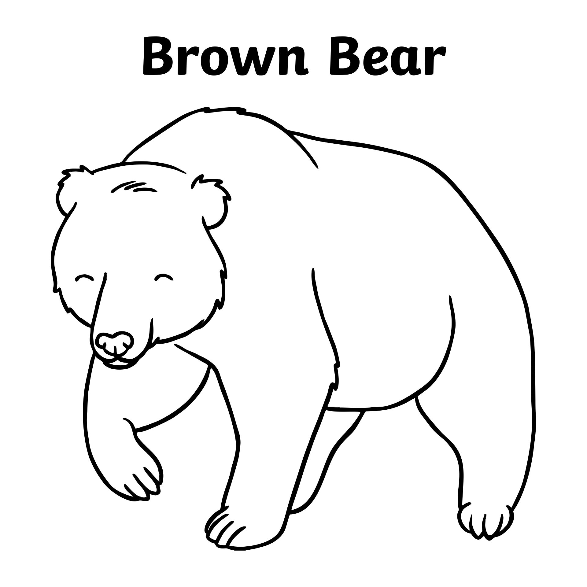 Printable Brown Bear Brown Bear Coloring Pages