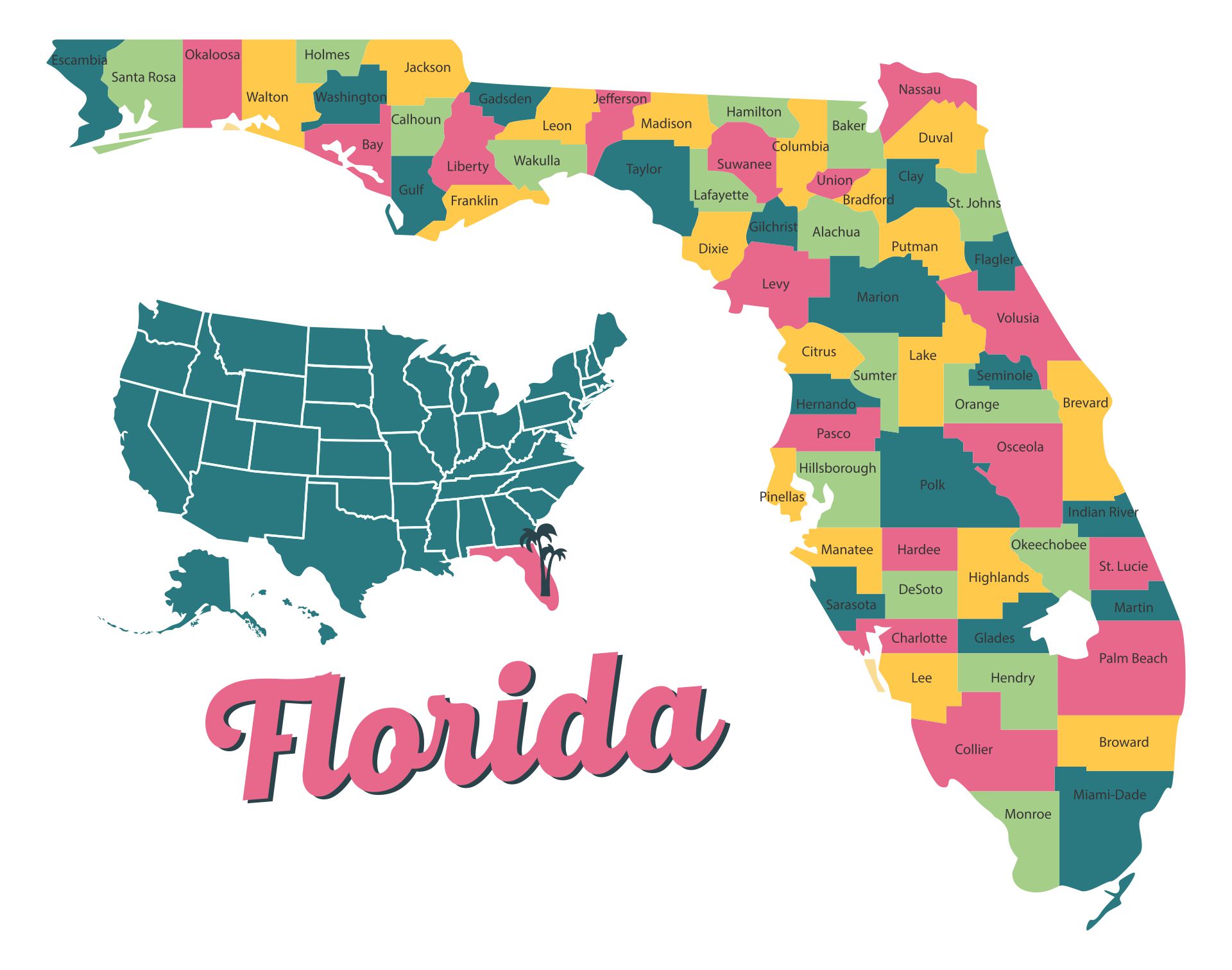 Printable Detailed Florida Map