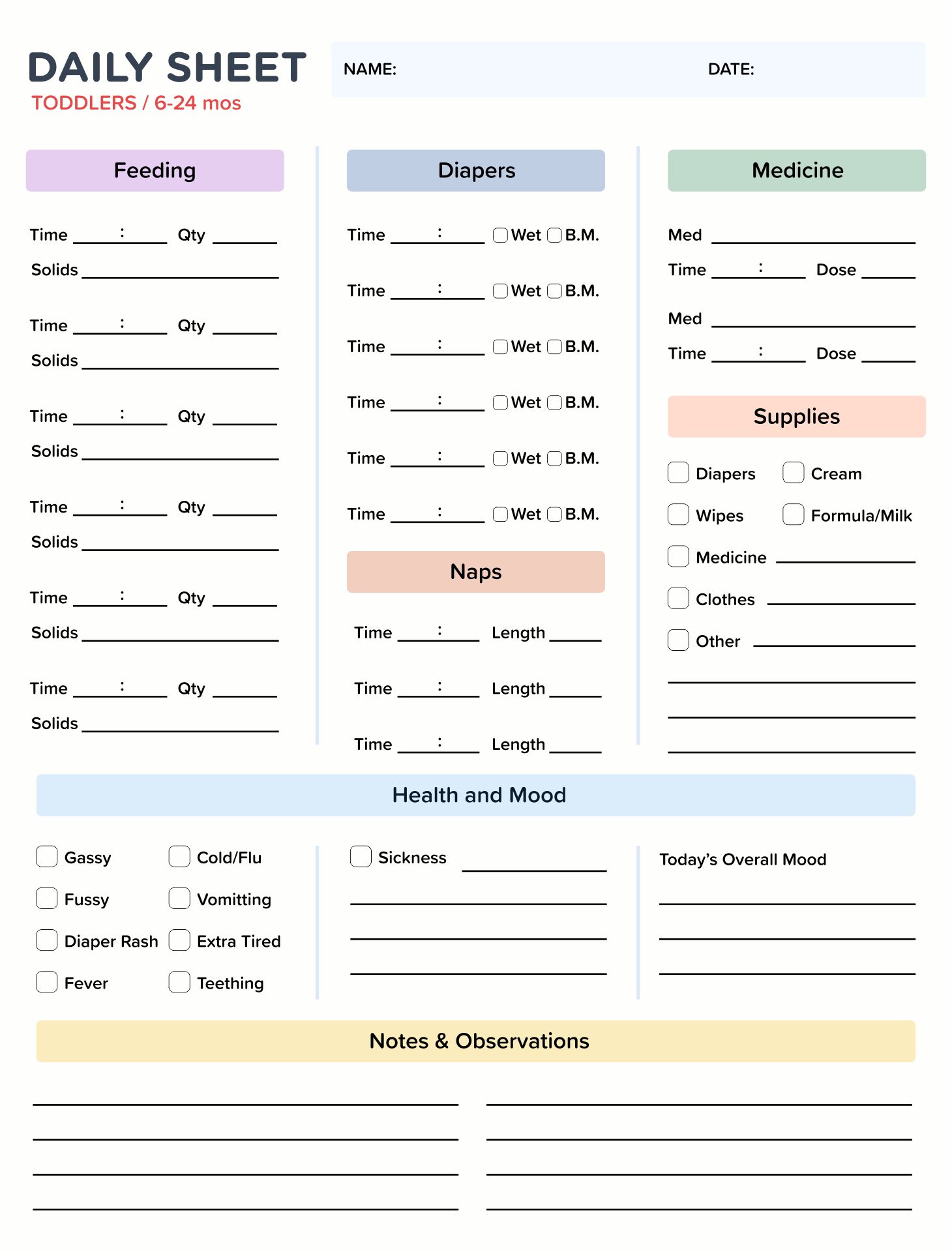 10 Best Printable Daily Sheets For Toddlers PDF For Free At Printablee