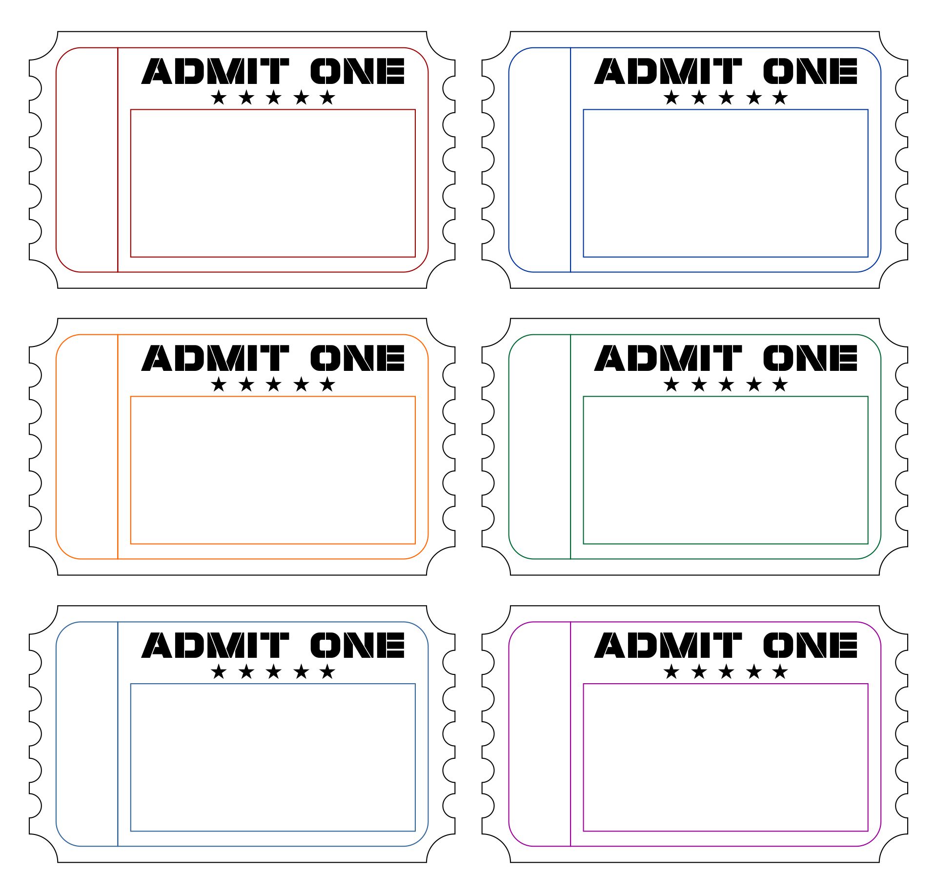 Ticket Template Printable Customize and Print