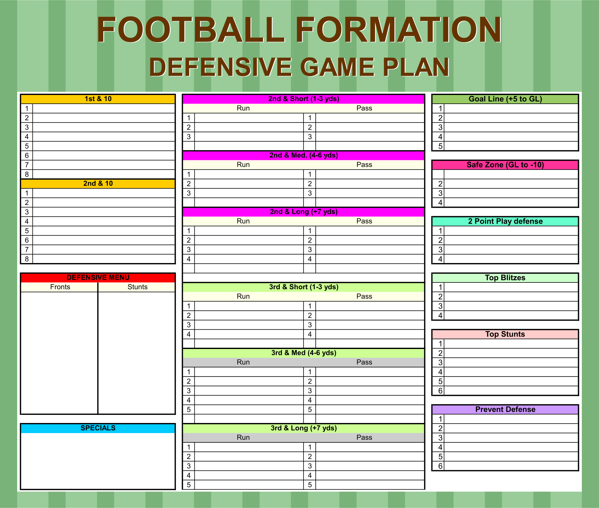 Printable Blank Football Practice Plan Template Web Specific Templates Like Basketball Practice