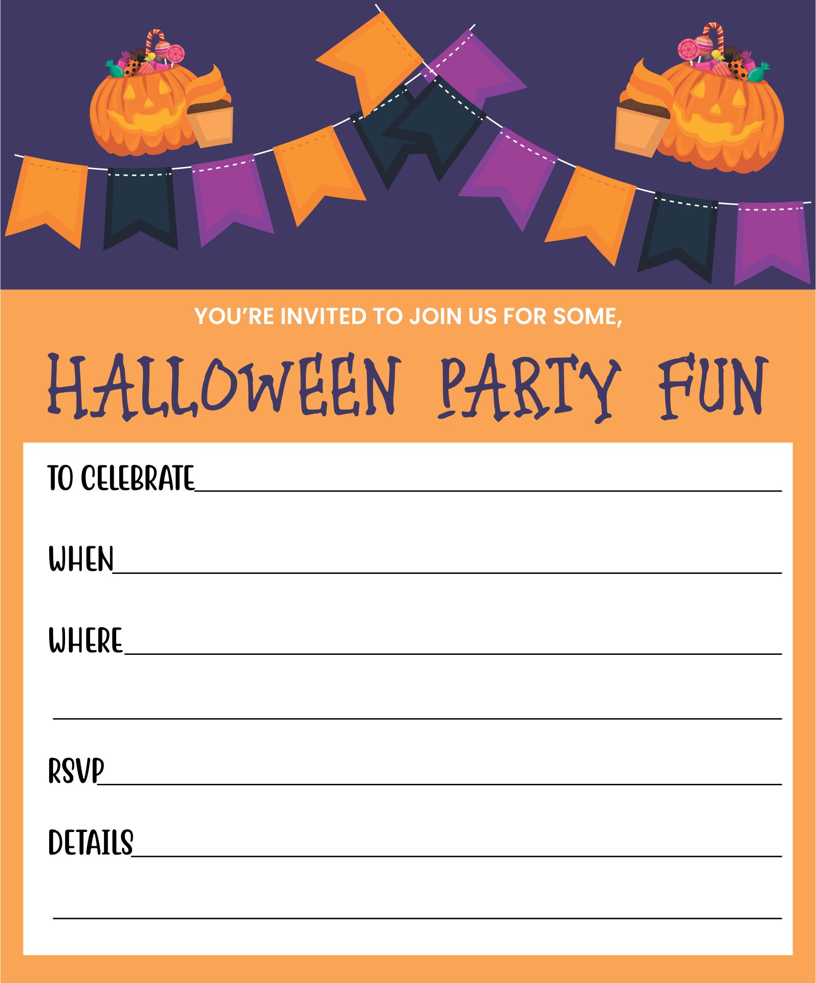 Blank Printable Halloween Invitations