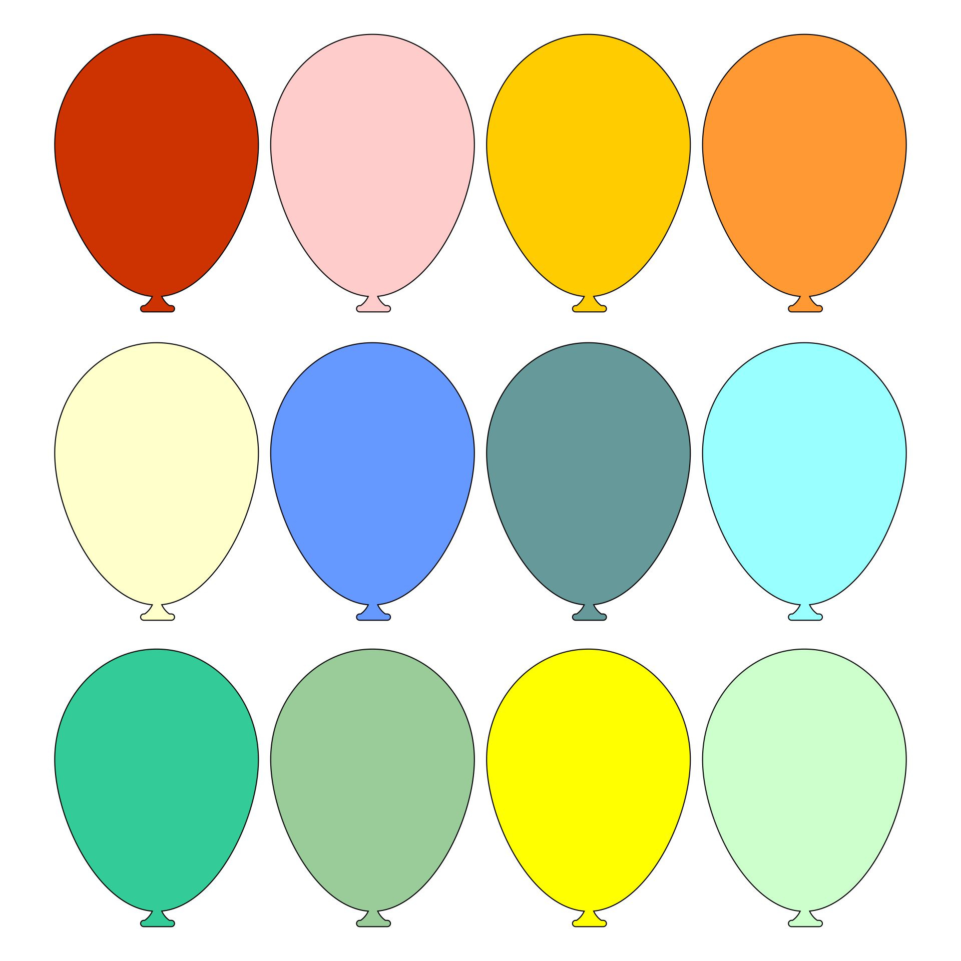 10 Best Balloon Outline Printable PDF for Free at Printablee