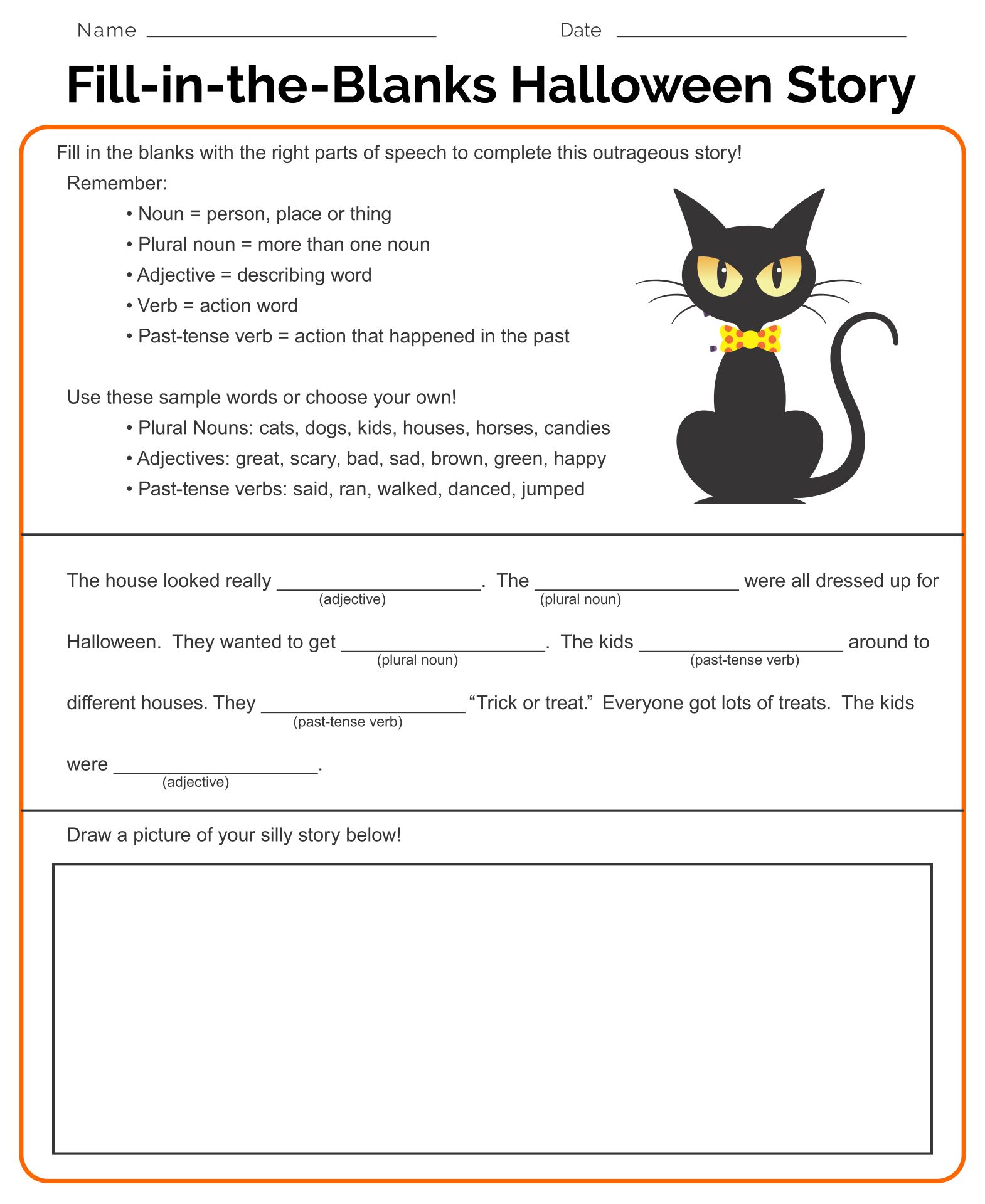 Halloween Fill In The Blank Stories 15 Free PDF Printables Printablee