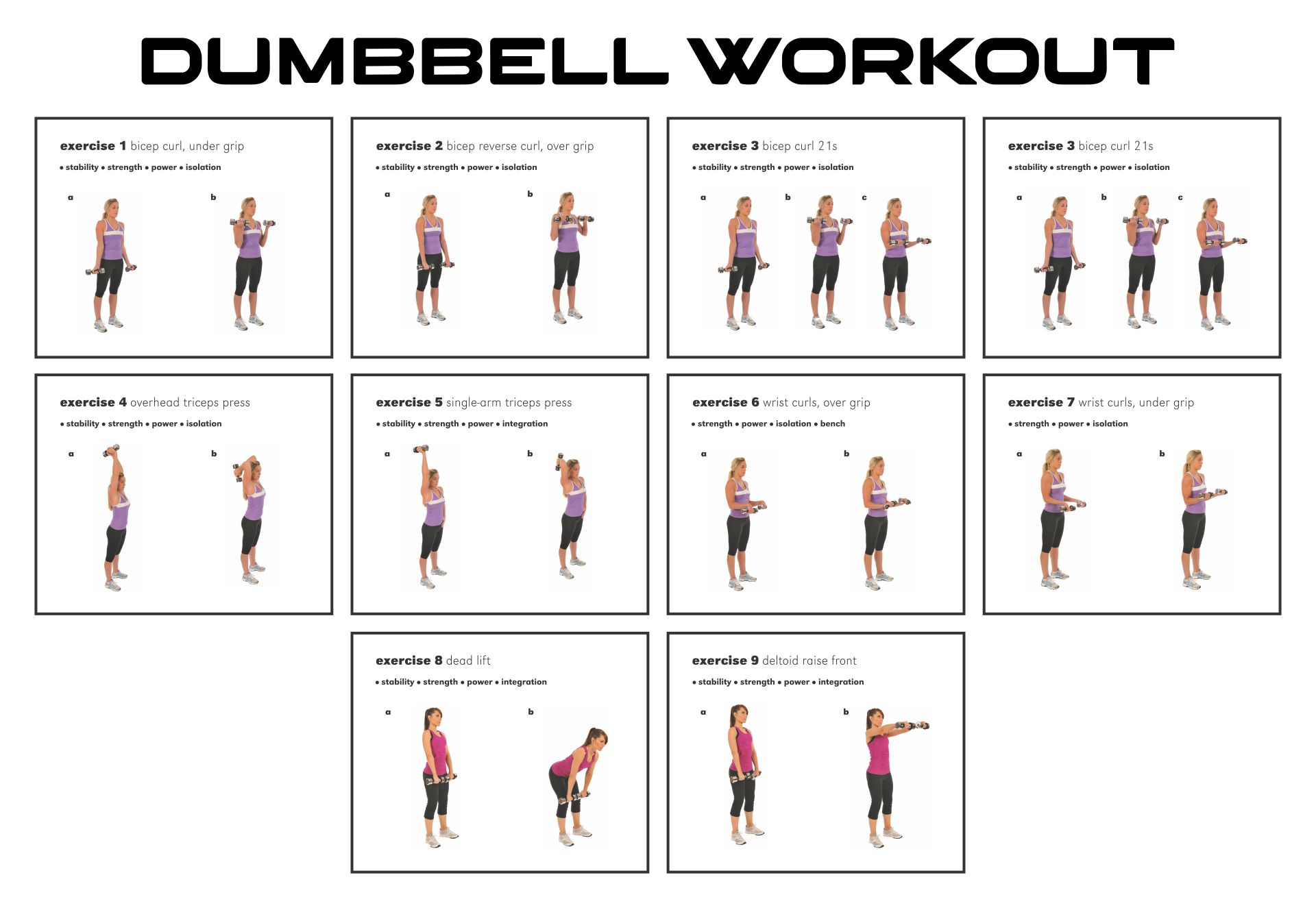 10 Best Free Printable Dumbbell Workout Poster - printablee.com