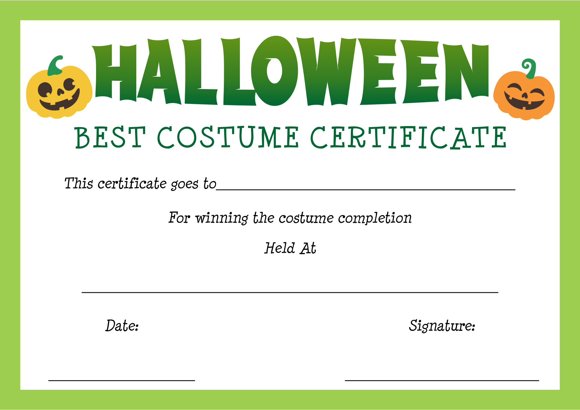 Halloween Awards - 15 Free PDF Printables | Printablee