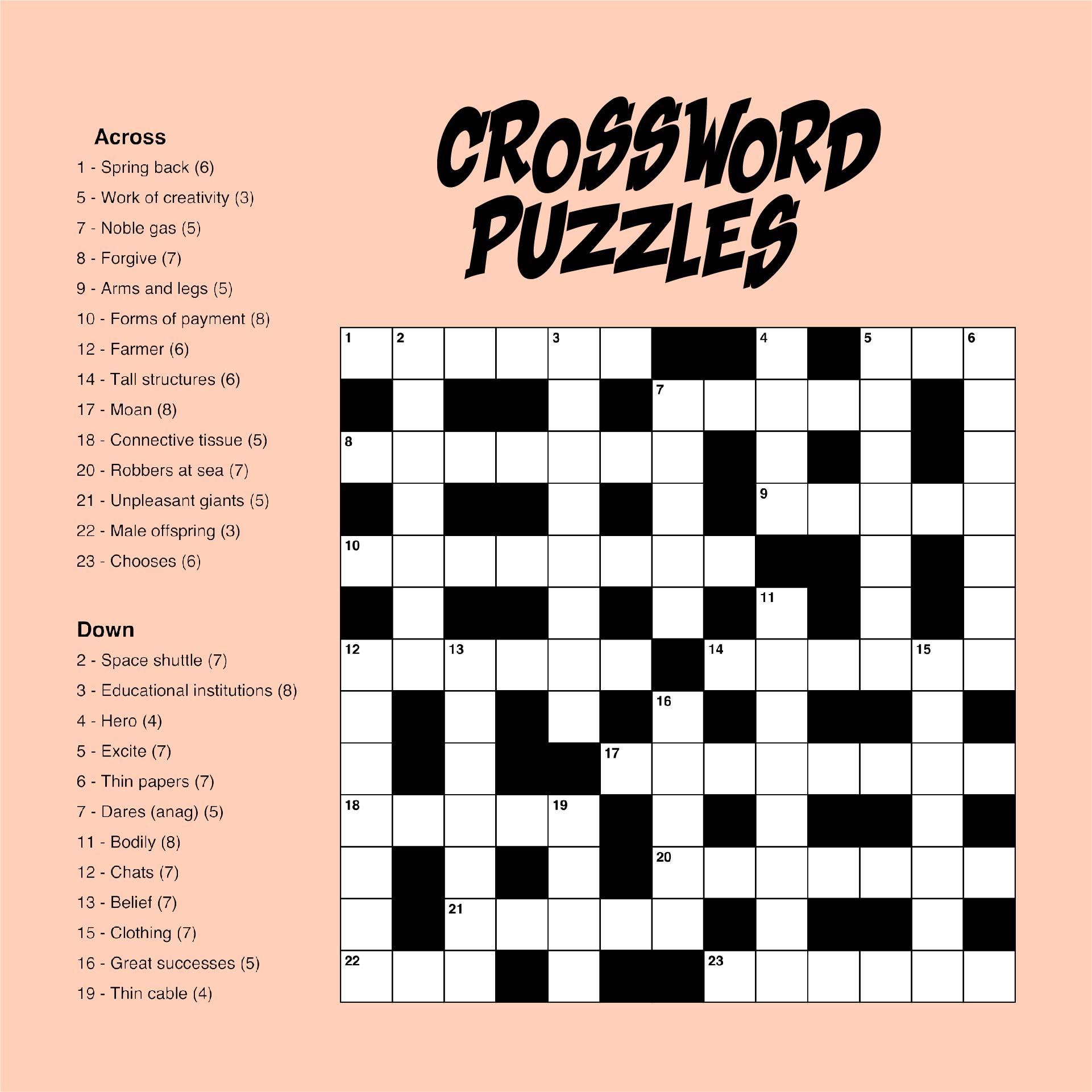 Large Print Easy Crossword Puzzles 10 Free PDF Printables Printablee