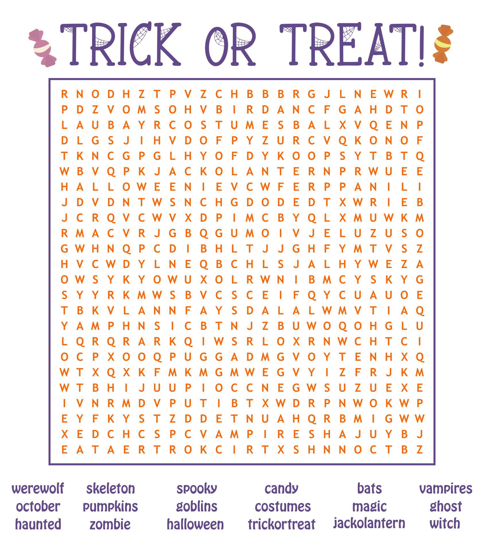 15 Best Easy Halloween Word Search Printable PDF For Free At Printablee