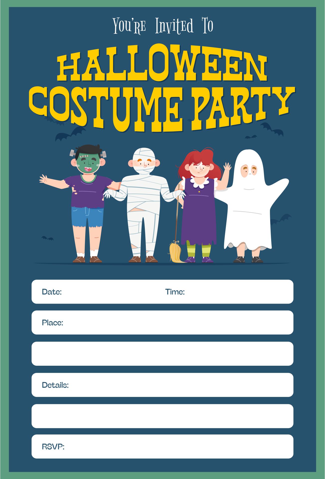 15 Best Happy Halloween Printable Party Invites - printablee.com