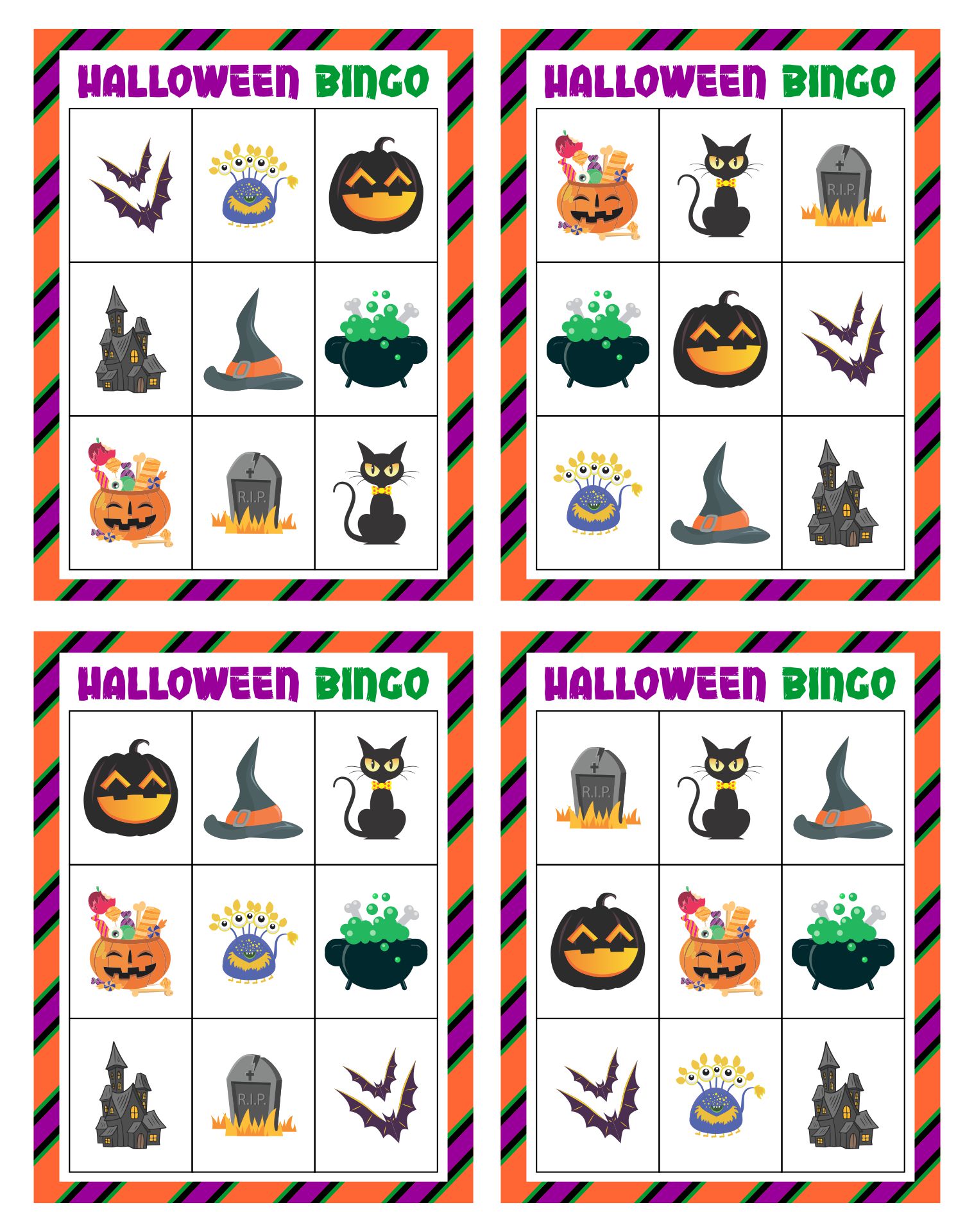 Printable Free Halloween Bingo Cards