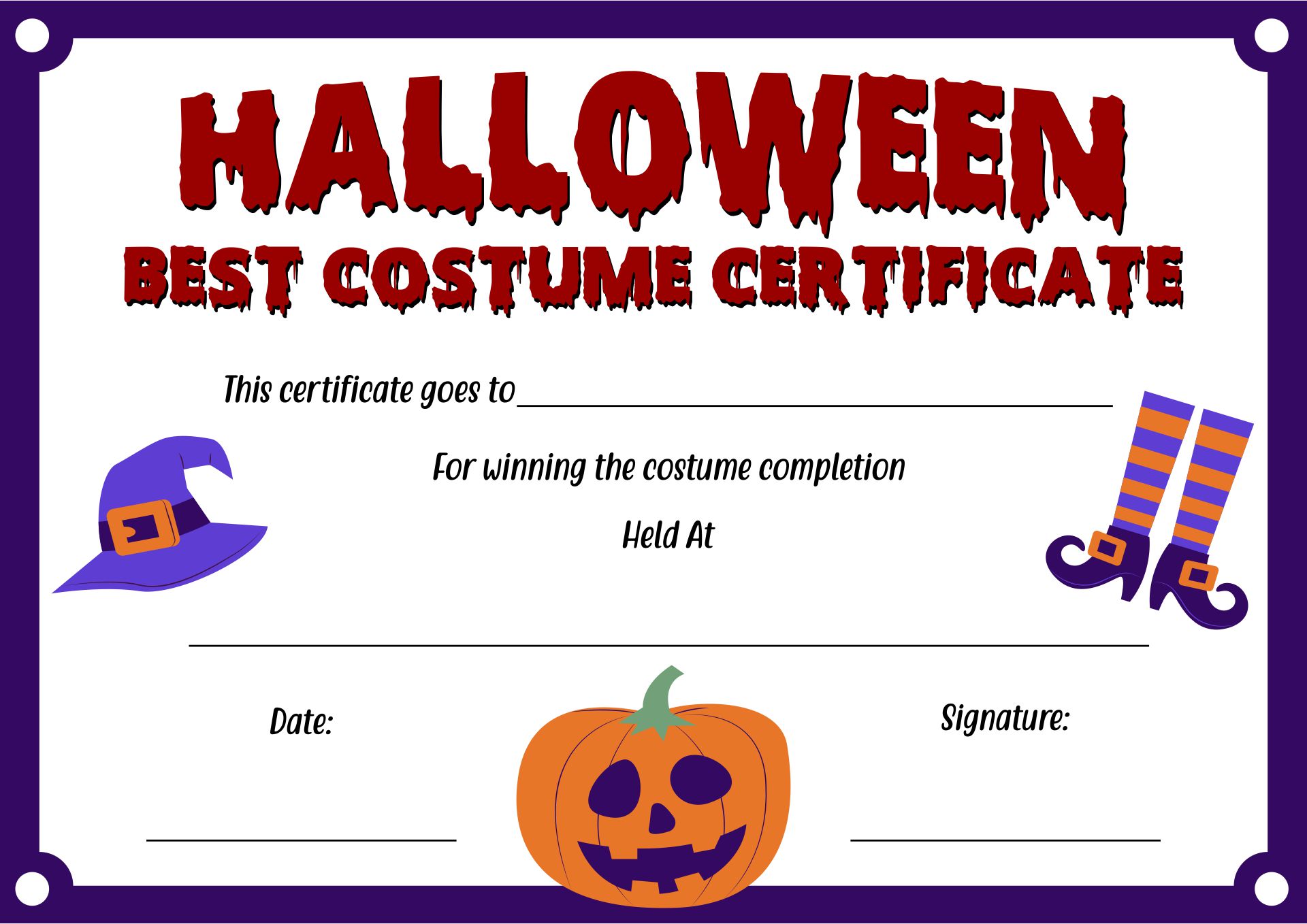 Halloween Certificates 15 Free PDF Printables Printablee