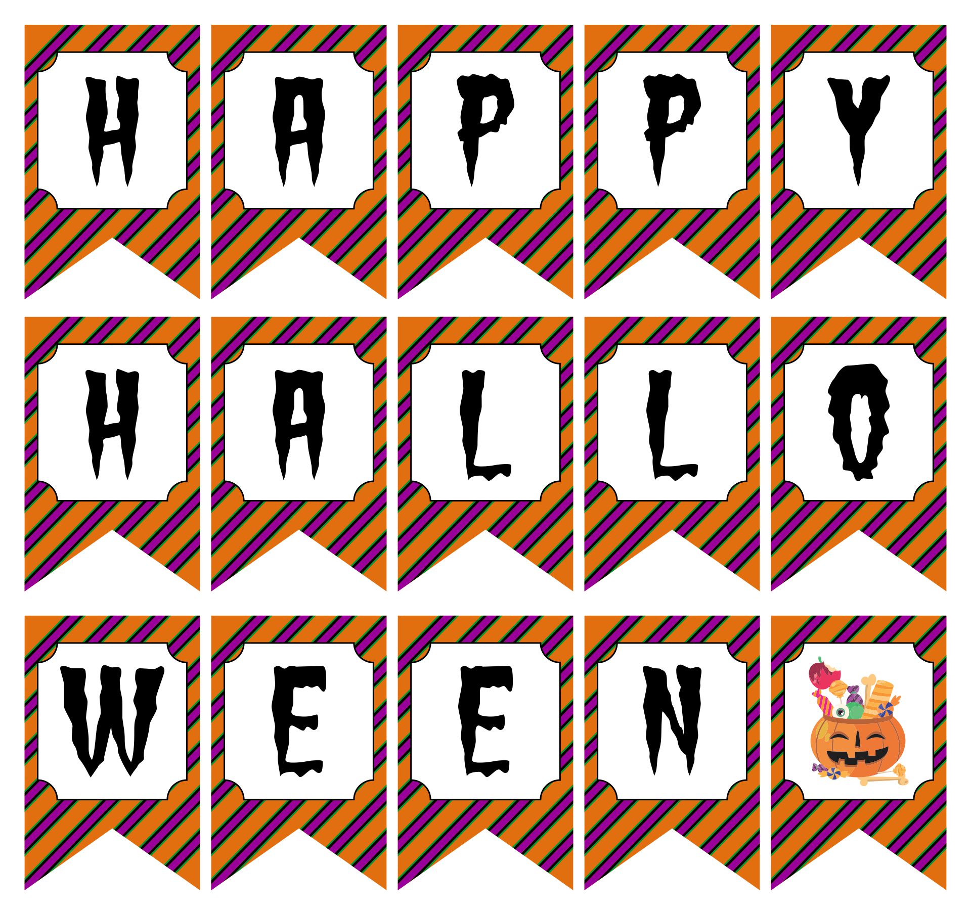 Happy Halloween Banner 15 Free PDF Printables Printablee