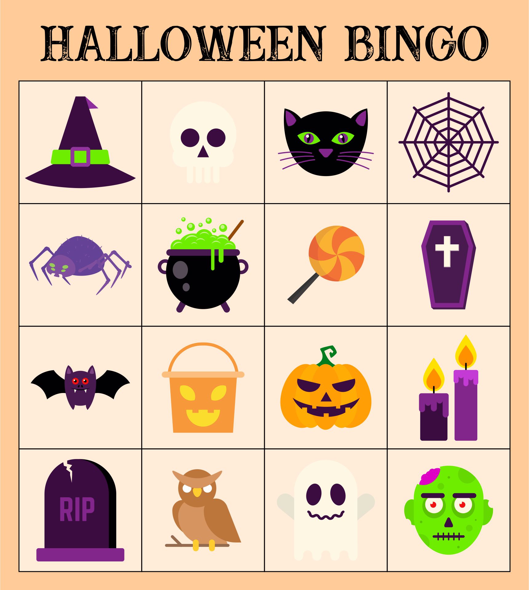 Halloween Bingo Playing Cards - 15 Free PDF Printables | Printablee