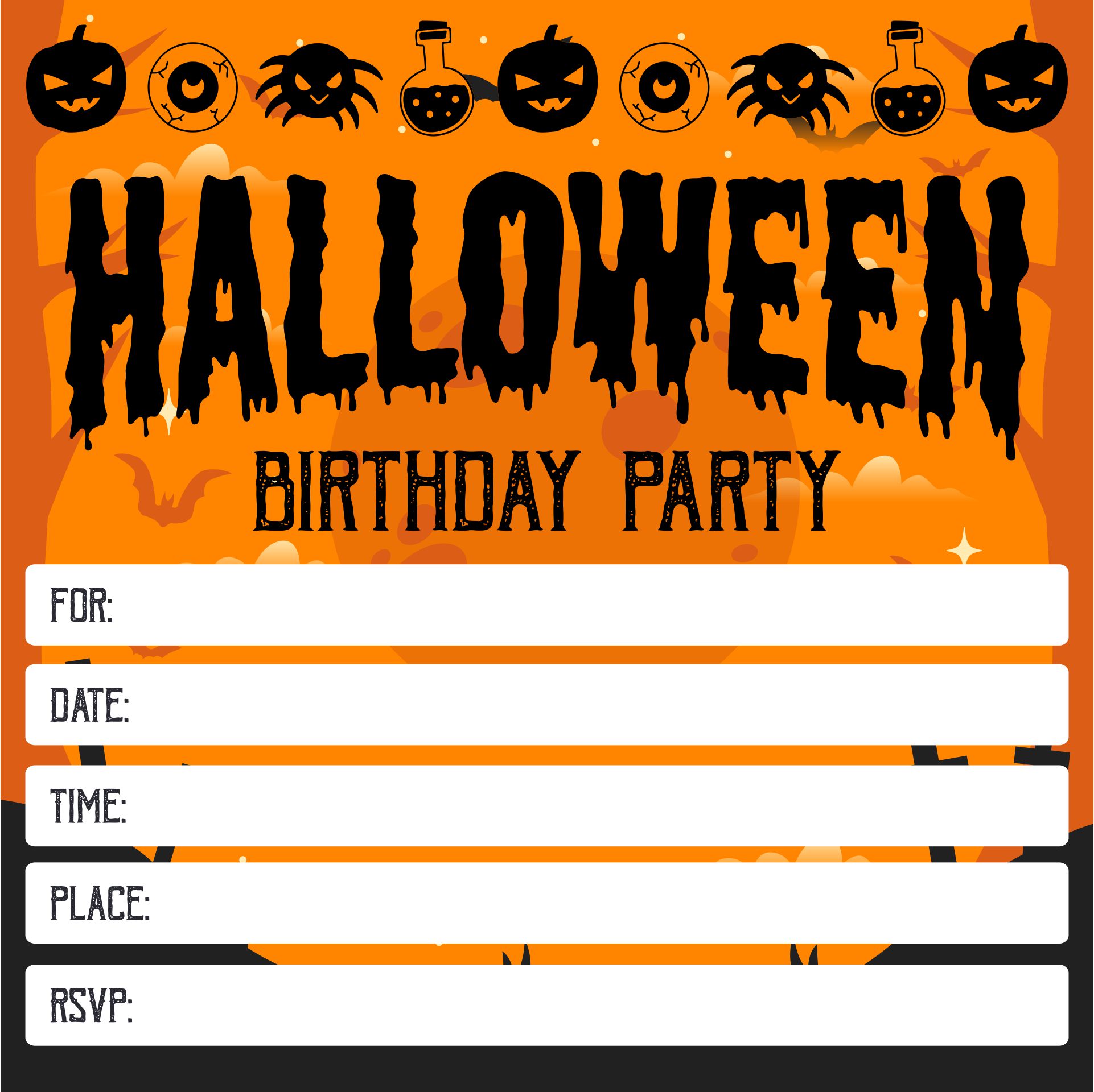Halloween Birthday Party Free - 15 Free PDF Printables | Printablee