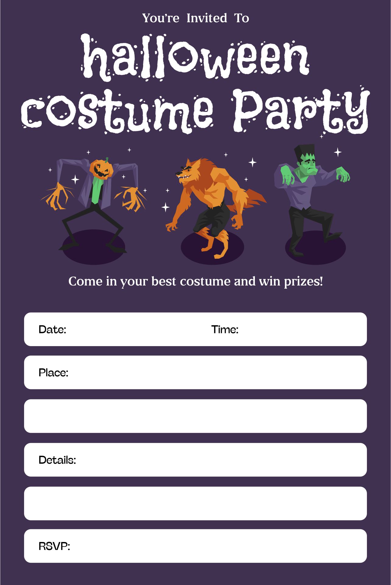 15 Best Halloween Party Printable Blank Invites PDF for Free at Printablee