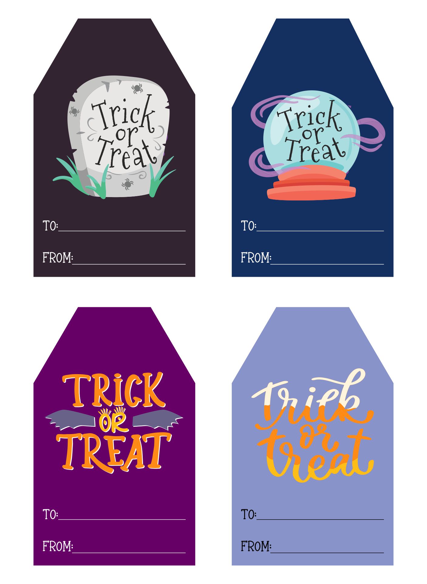 Cute Halloween Gift Tags - 15 Free PDF Printables | Printablee