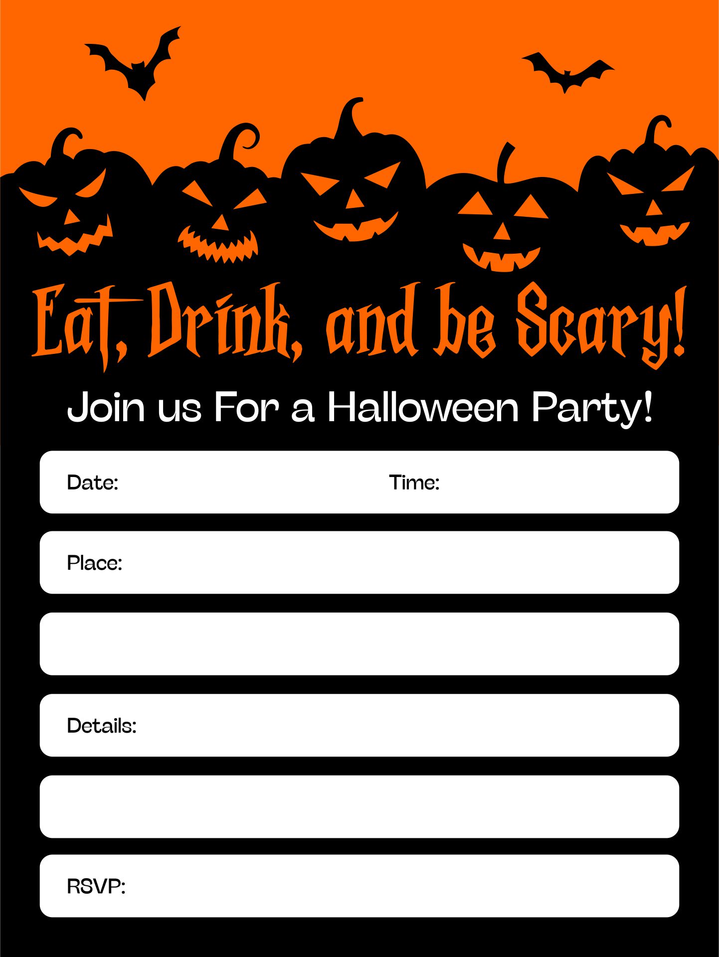 Halloween Invitations For Adults - 15 Free PDF Printables | Printablee