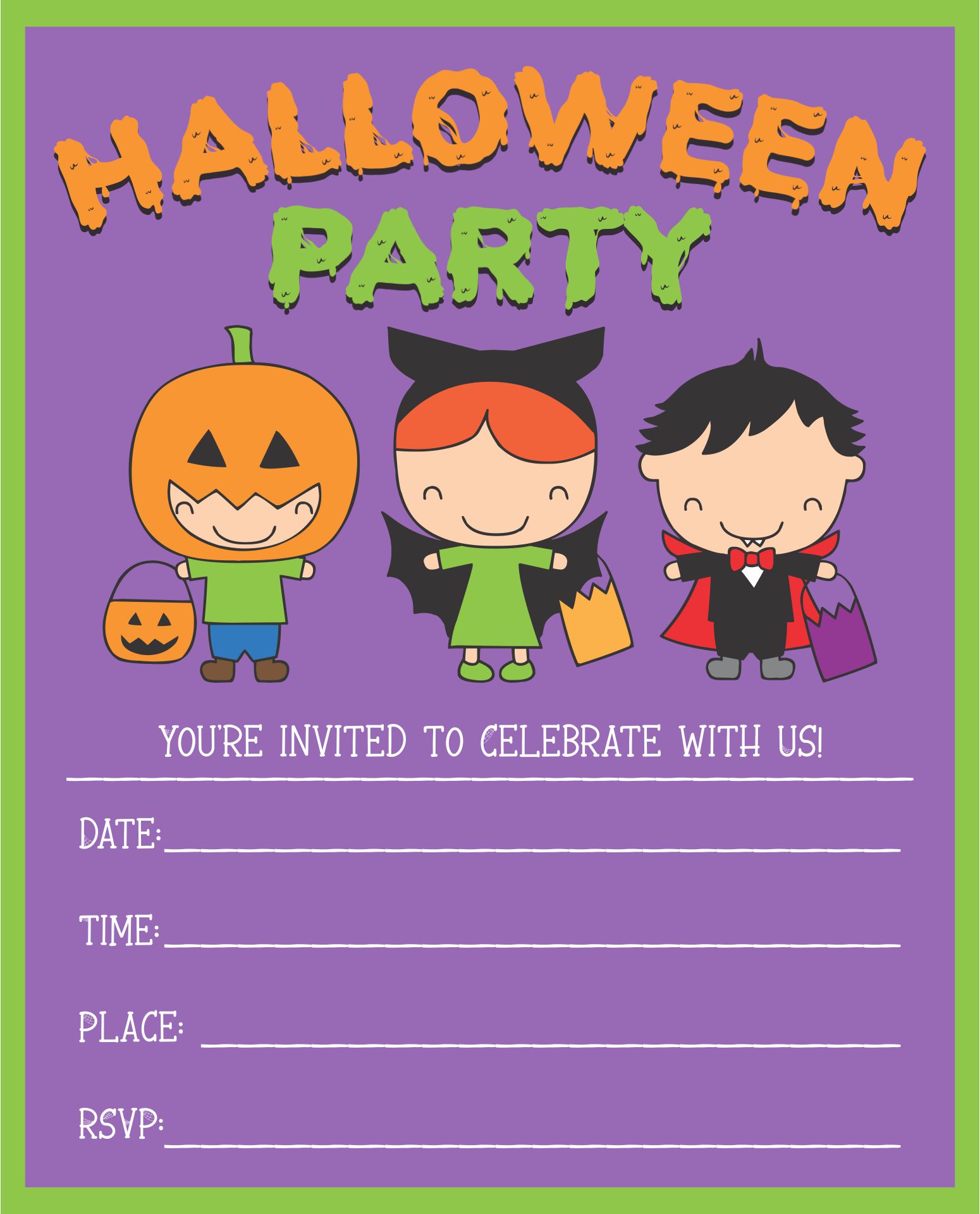 15 Best Paper Printable Halloween Invitations PDF for Free at Printablee