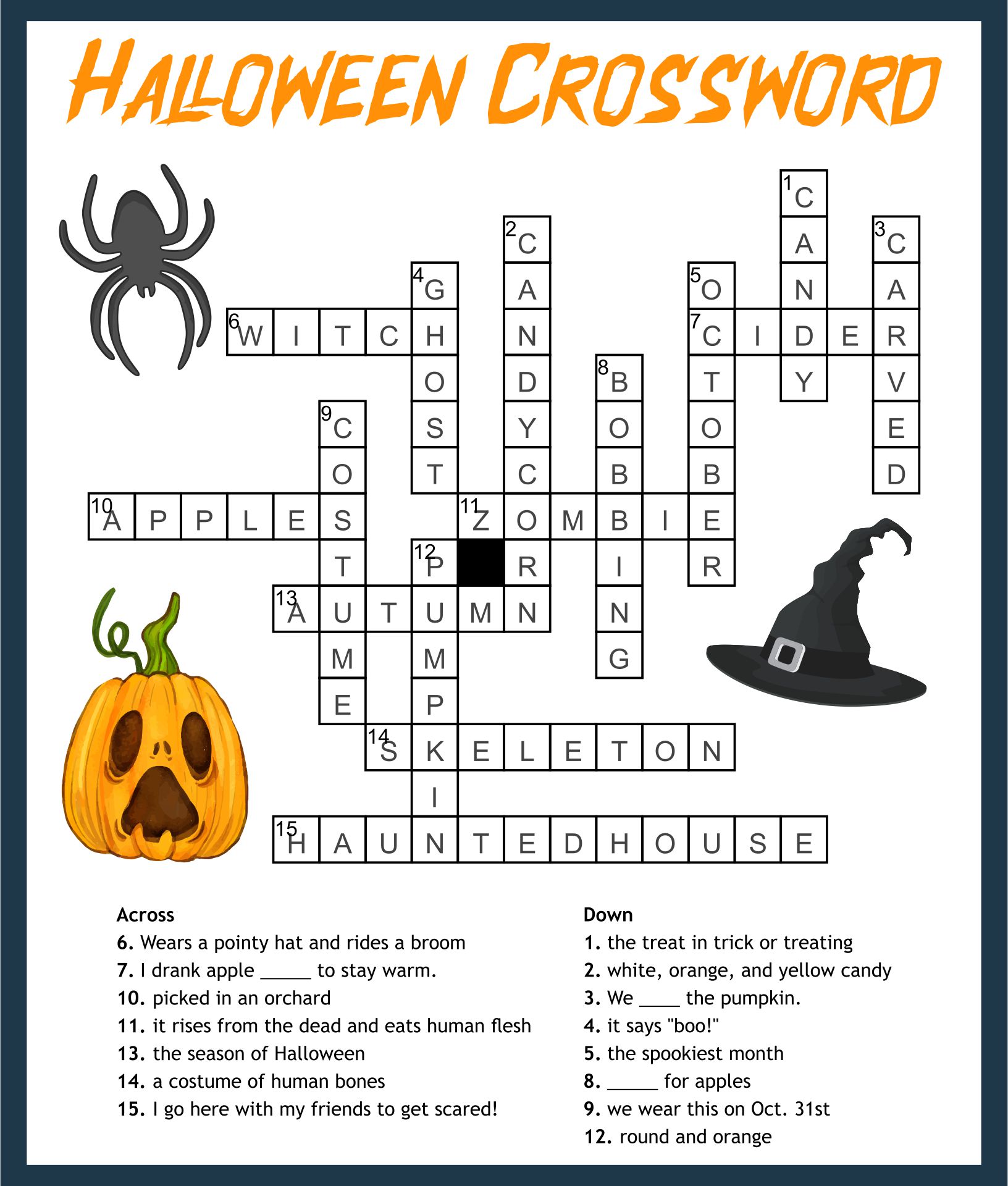 Halloween Crossword Puzzle Ubicaciondepersonas cdmx gob mx