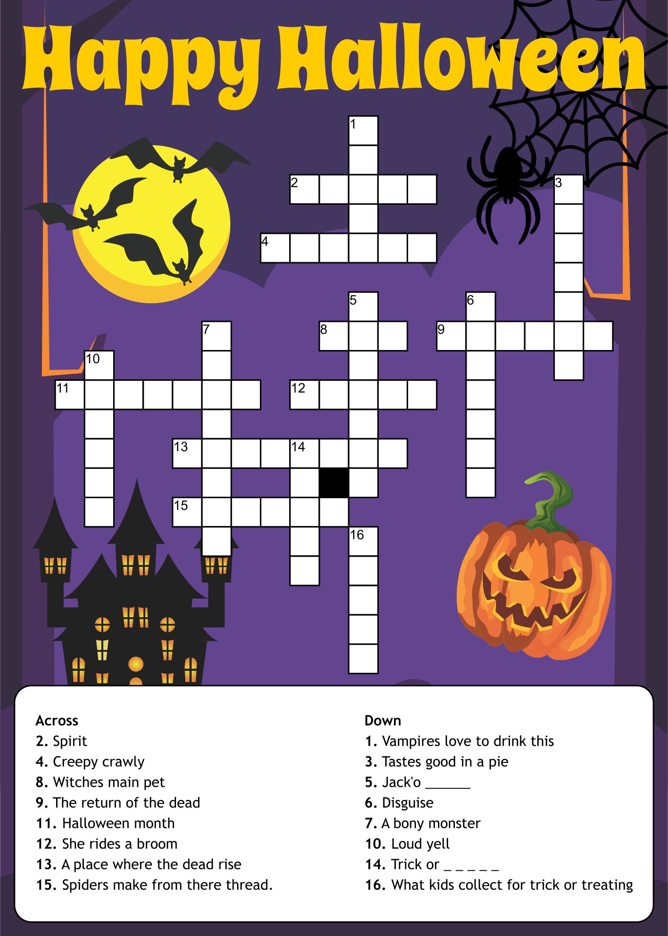 Printable Halloween Crossword