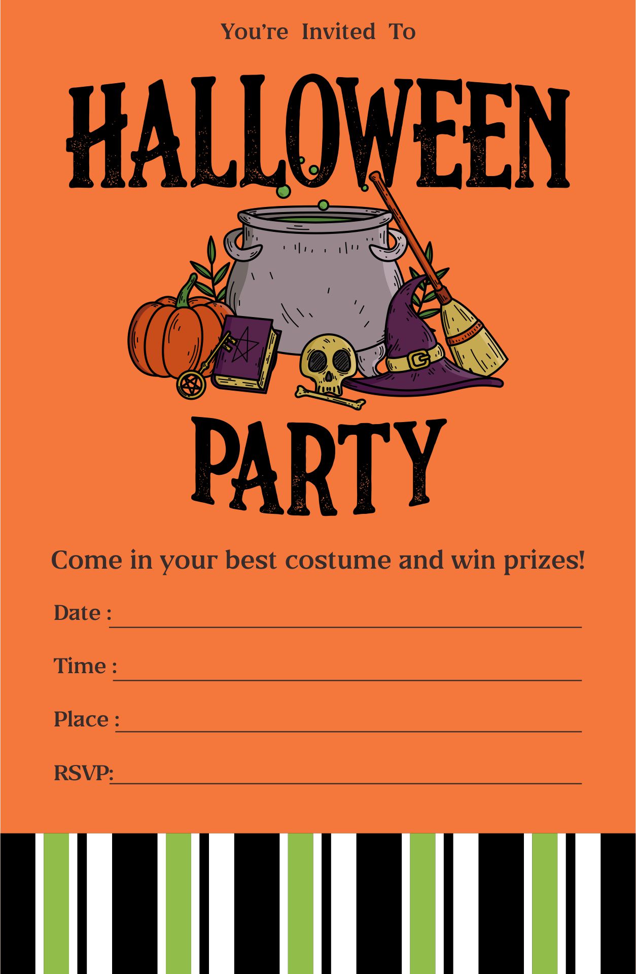 Halloween Invitation Witch - 15 Free PDF Printables | Printablee