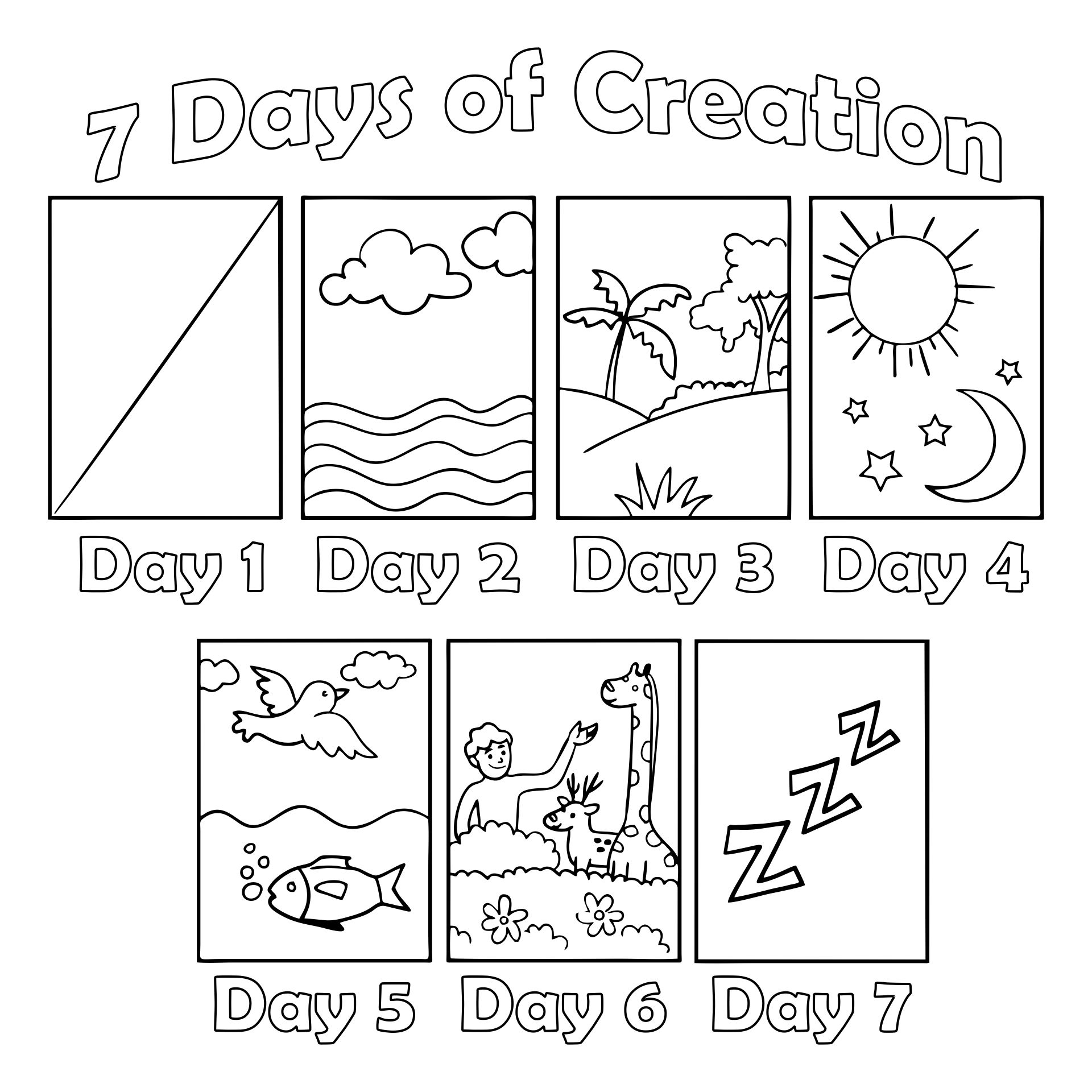 Days Of Creation Printables Free - Printable World Holiday