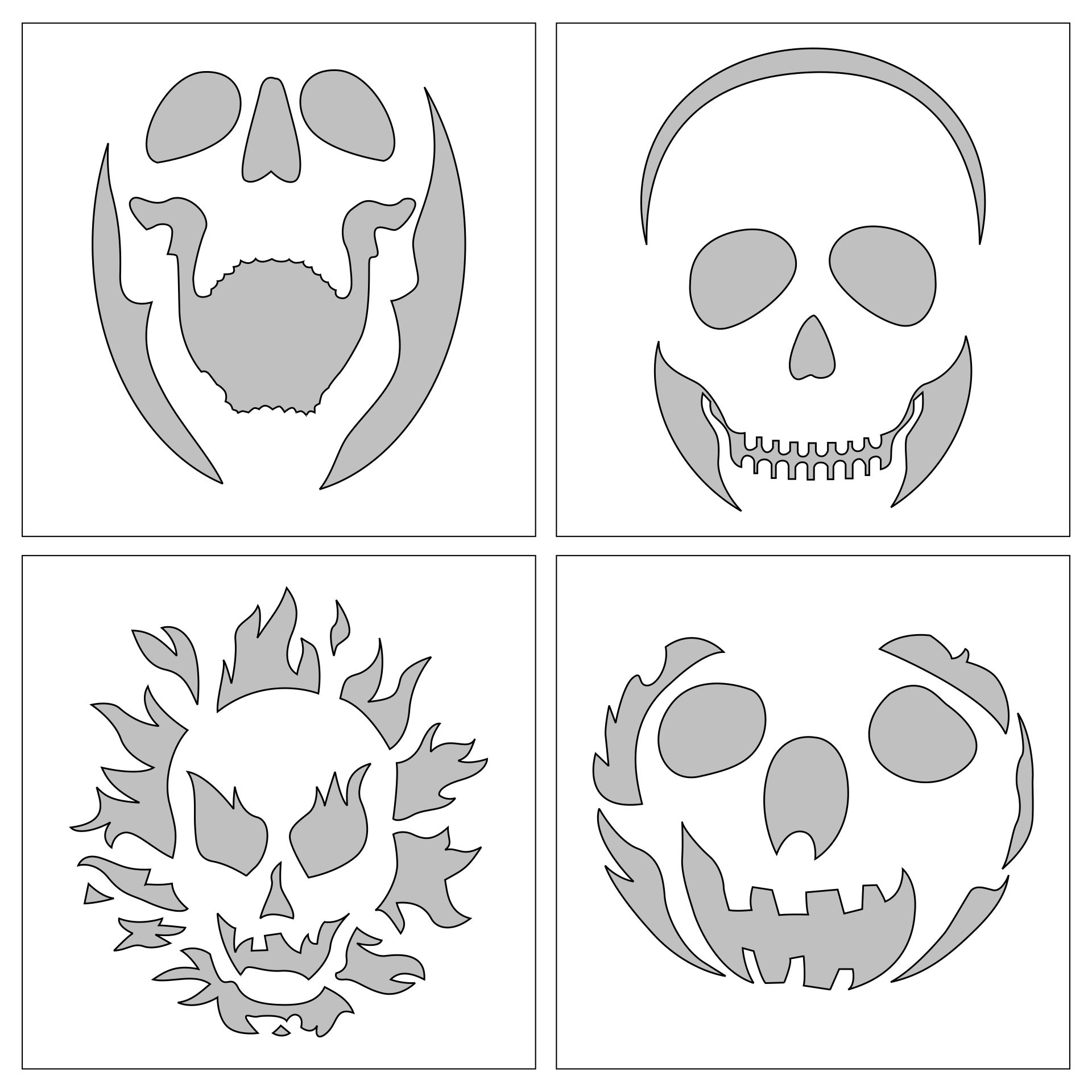 Printable Asugar Skull Pumpkin Templates