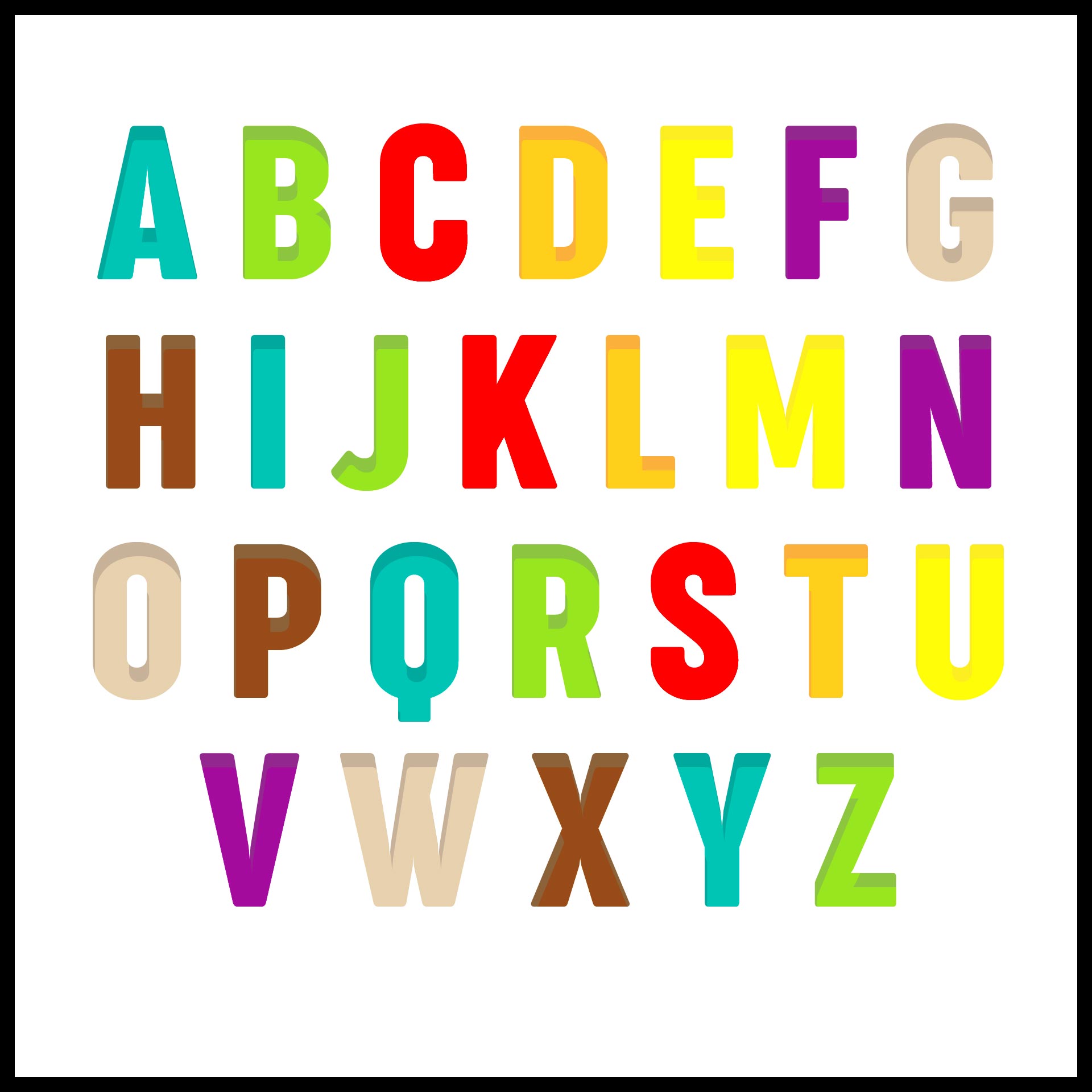 10 Best Large Colored Letters Printable Printablee Pr