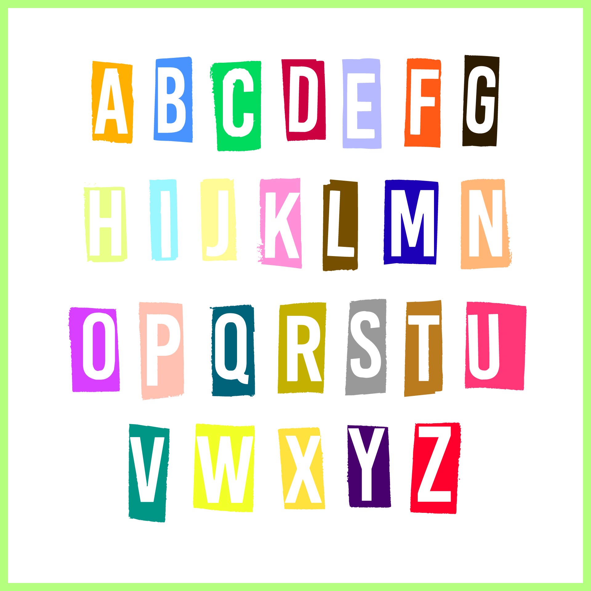 Large Printable Colored Alphabet Letters - Free Printable Templates