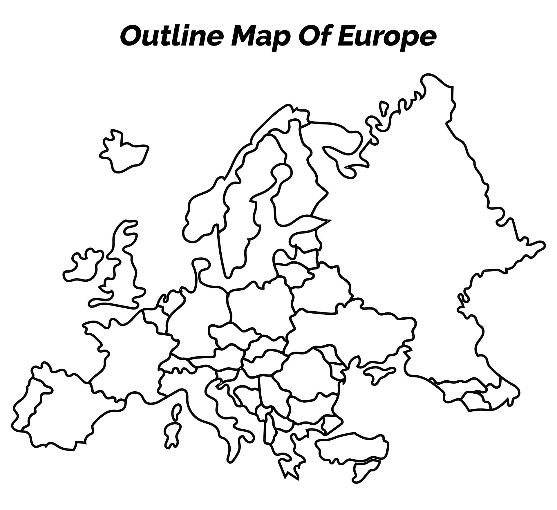Black And White Europe Map - 20 Free PDF Printables | Printablee