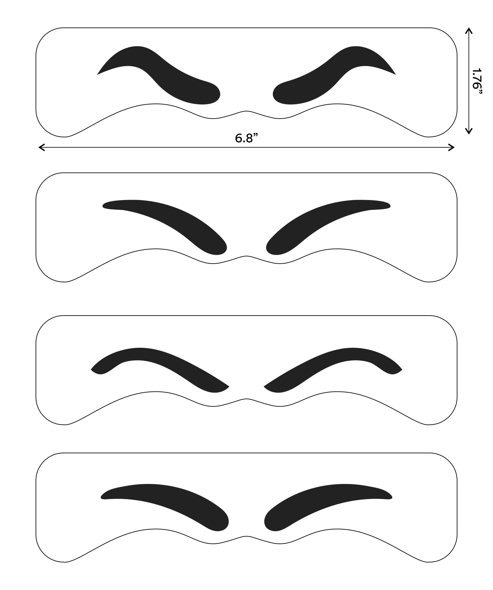 Traceable Printable Eyebrow Stencils Real Size Looking For The Perfect