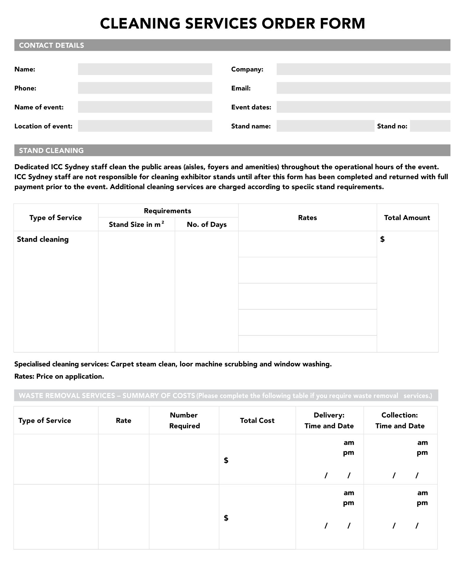 11 Best Free Printable Cleaning Business Forms PDF For Free At Printablee