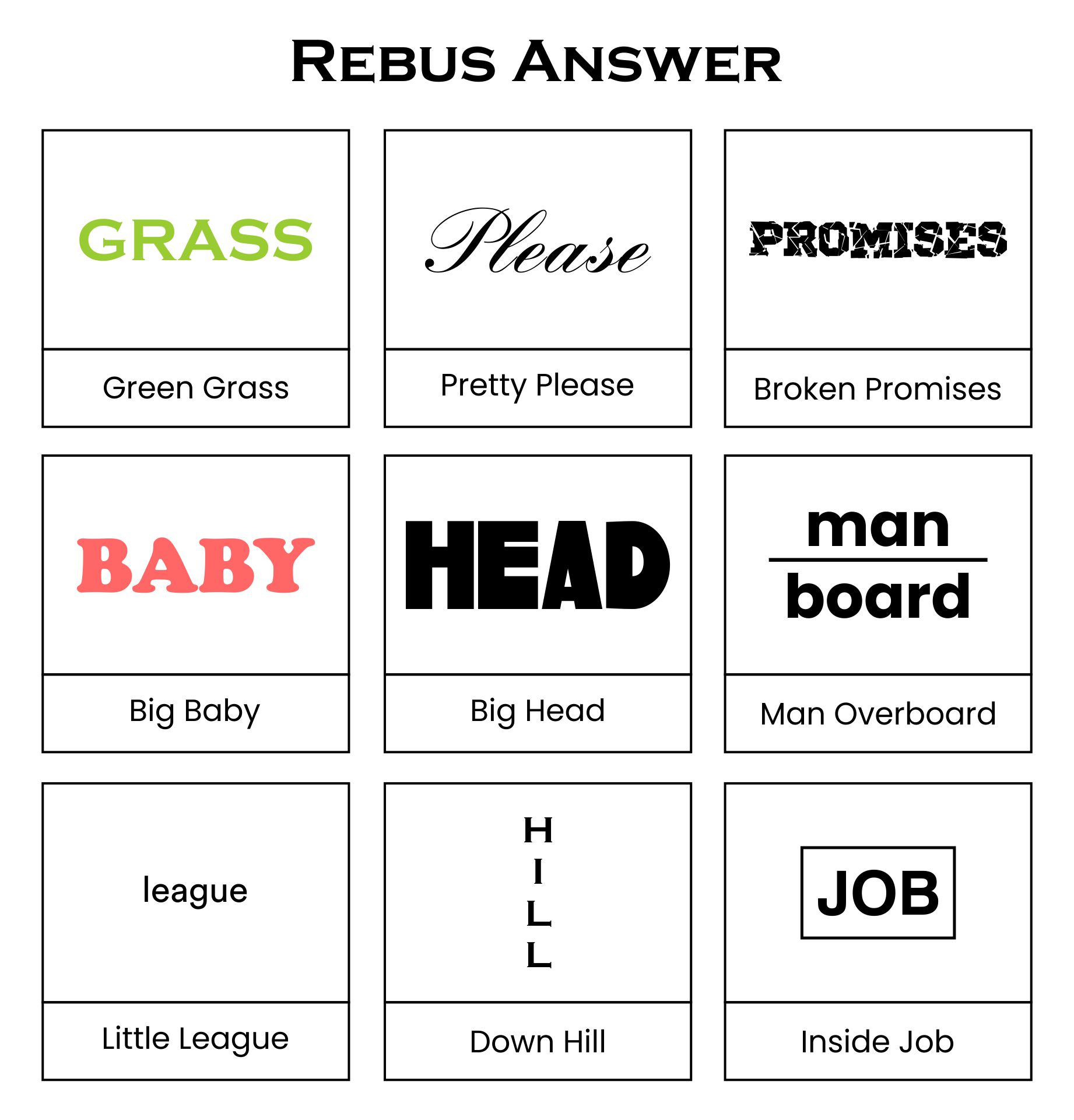 180 Free Printable Rebus Puzzles Esl Vault 10 Best Printable Rebus 