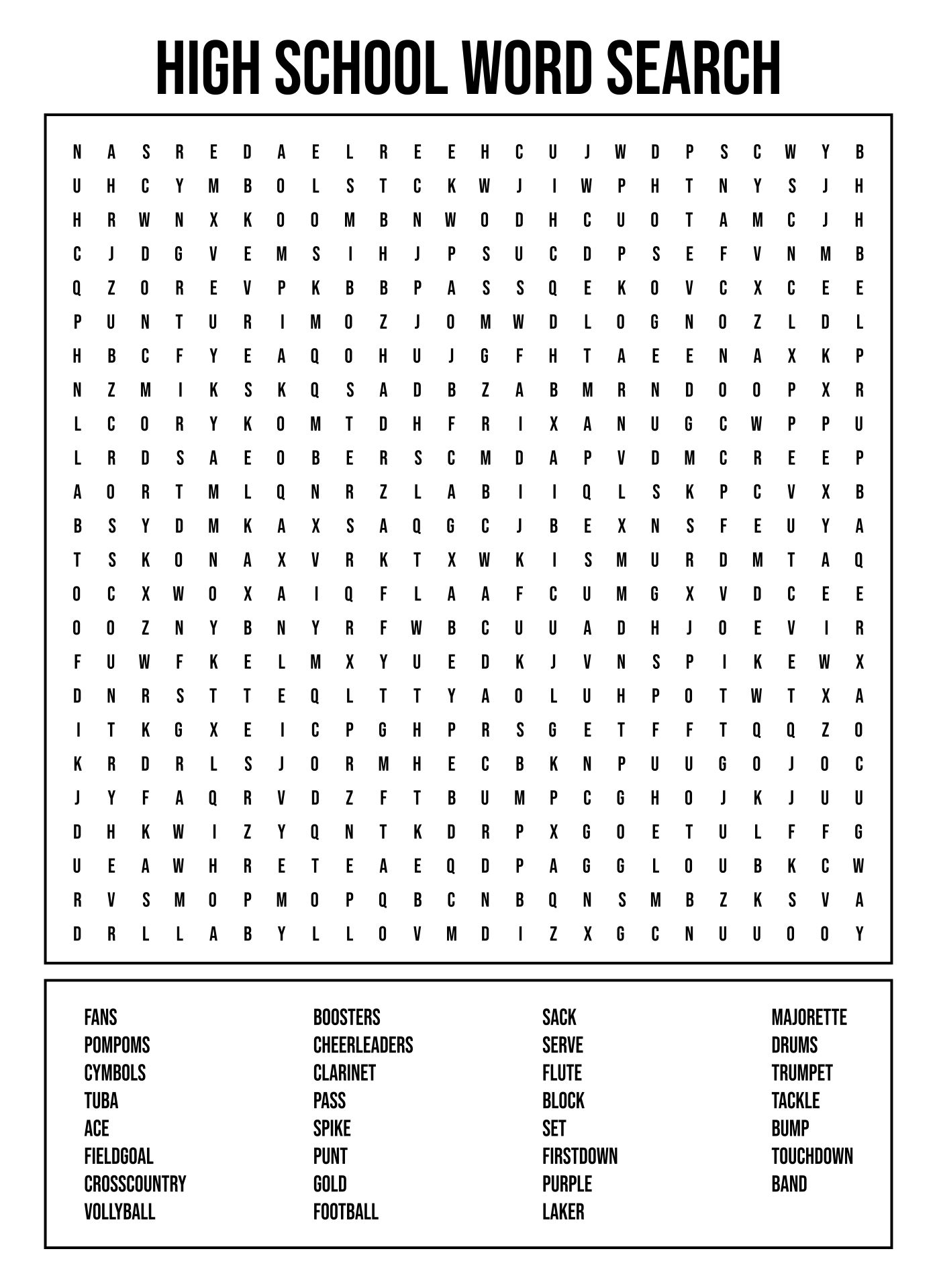 10 Best School Word Search Puzzles Printable Printablee