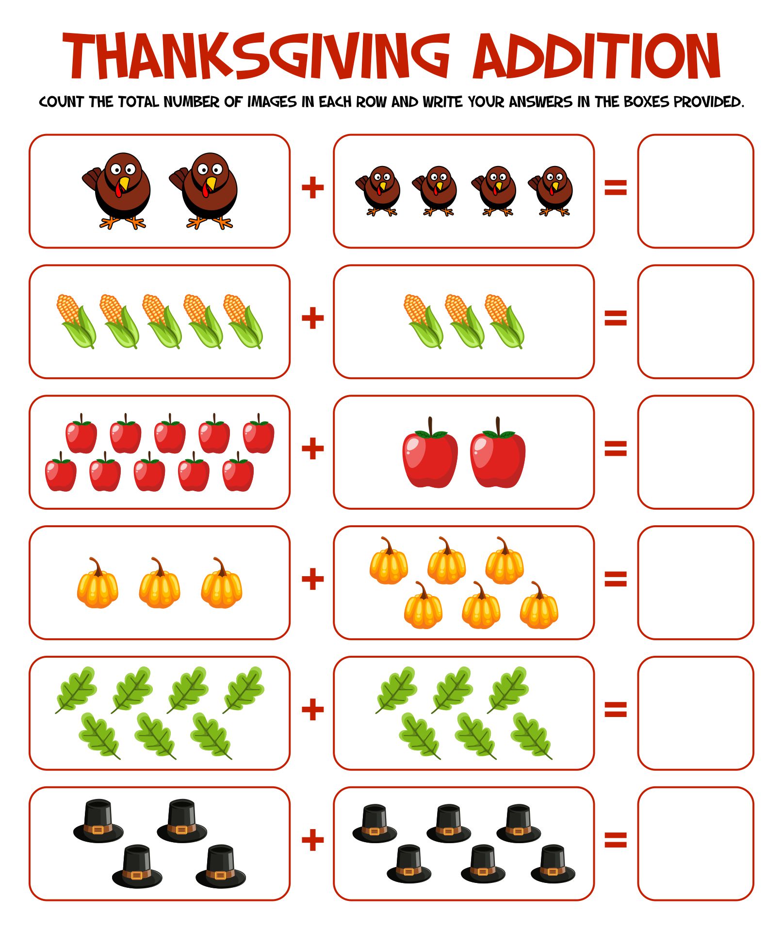 10 Best Free Printable Thanksgiving Math Worksheets PDF For Free At 