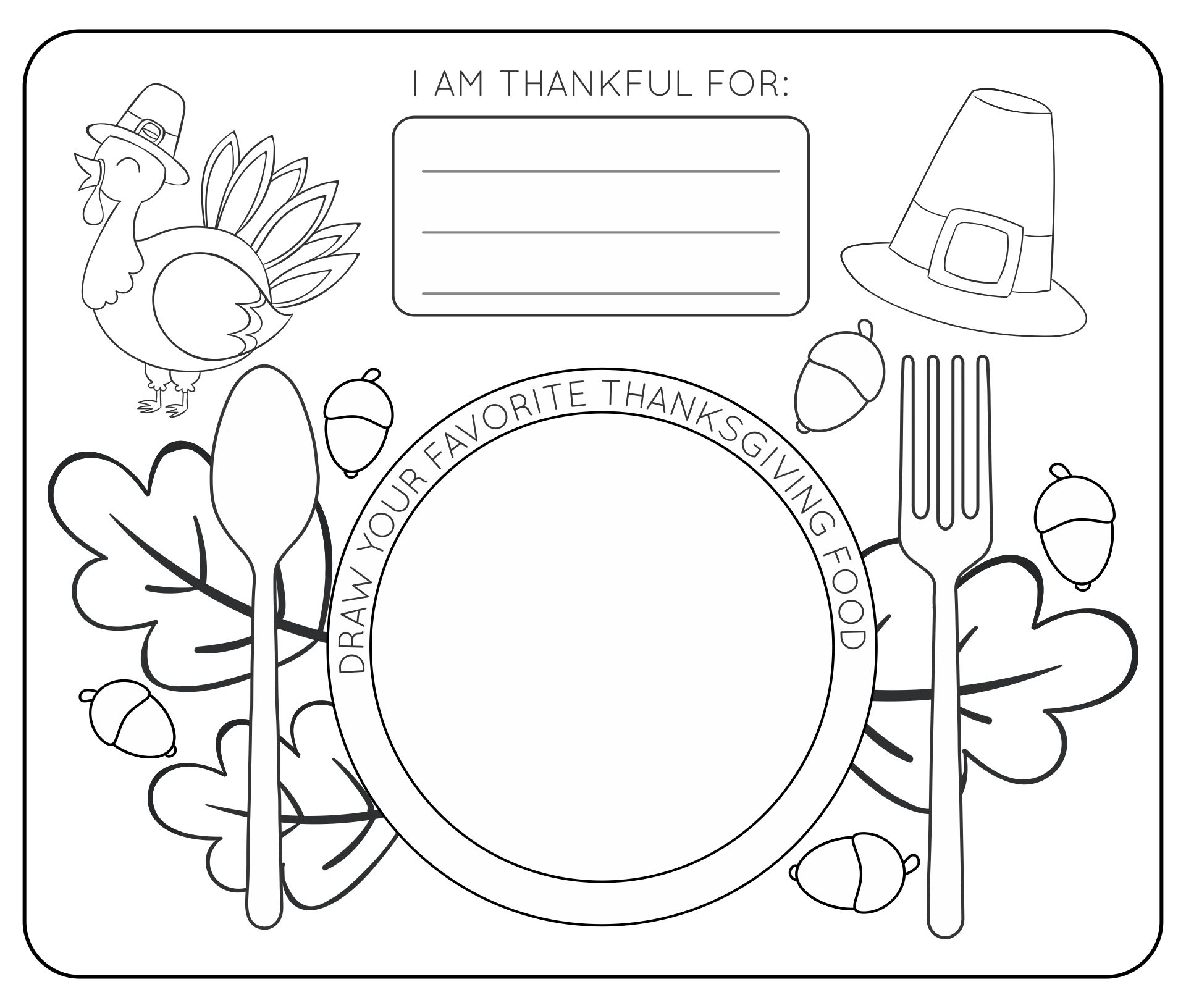 Preschool Thanksgiving Placemats - 10 Free PDF Printables | Printablee