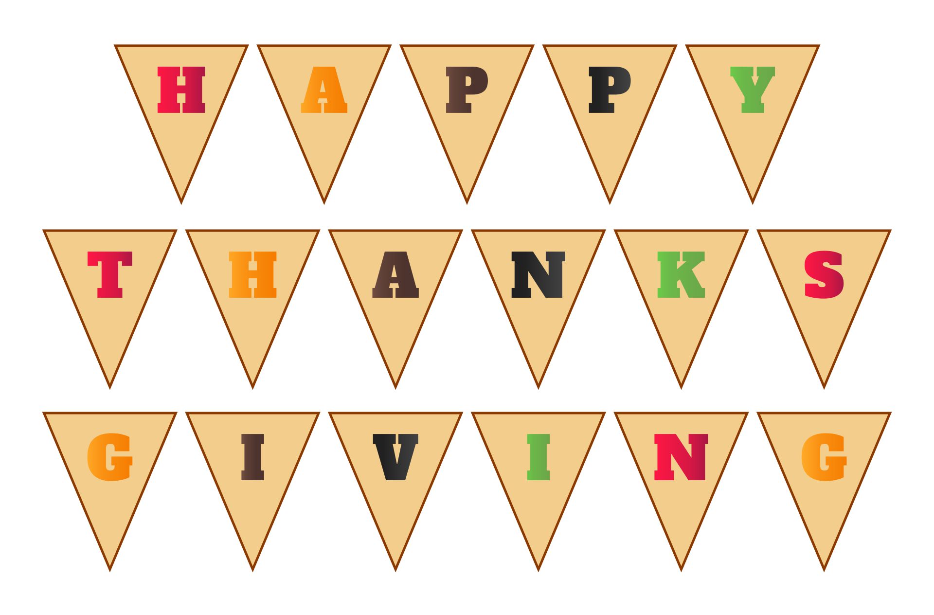 Happy Thanksgiving Banner - 10 Free PDF Printables | Printablee