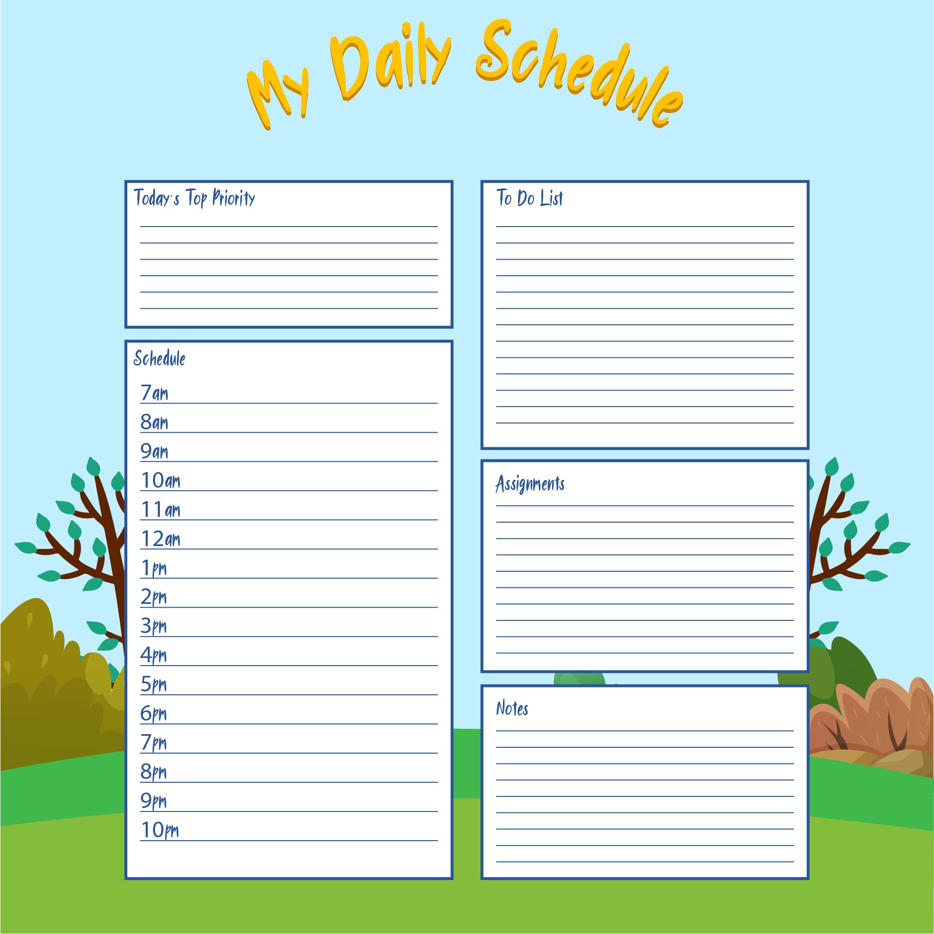 10 Best Printable Kids Daily Routine Schedule Printablee Com Vrogue