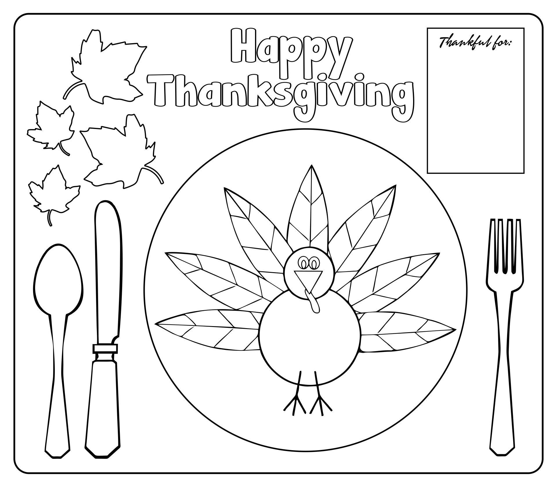 10 Best Free Printable Thanksgiving Placemats Template PDF for Free at