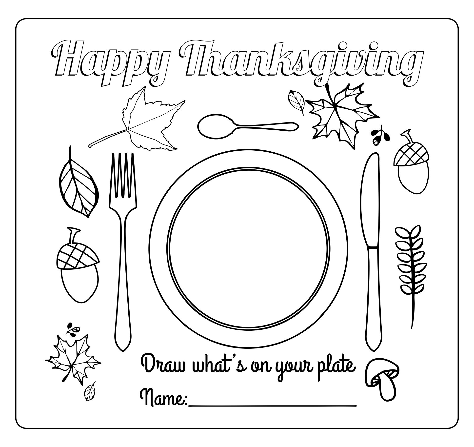 Thanksgiving Placemats Template - 10 Free PDF Printables | Printablee