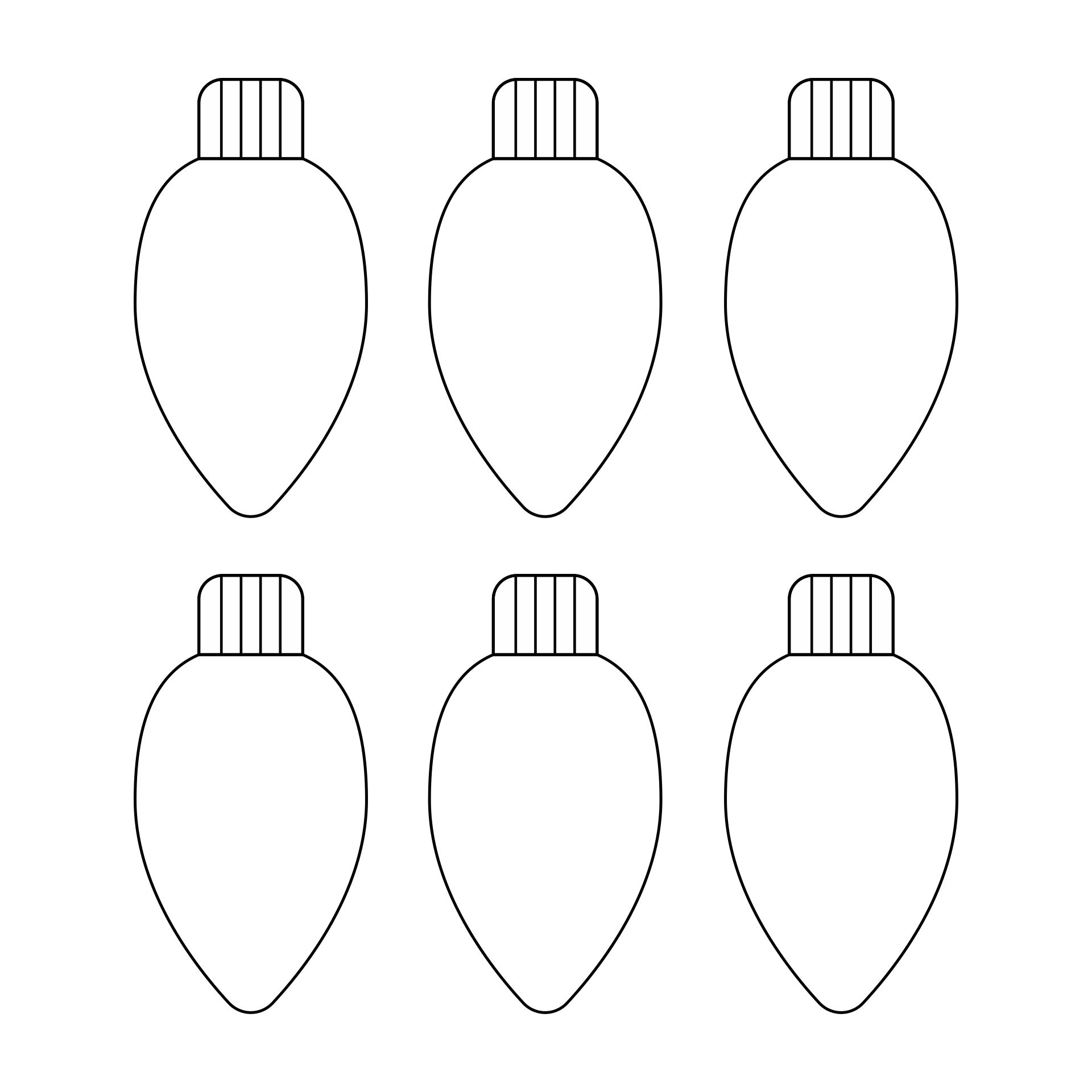 Christmas Light Bulb Pattern Template