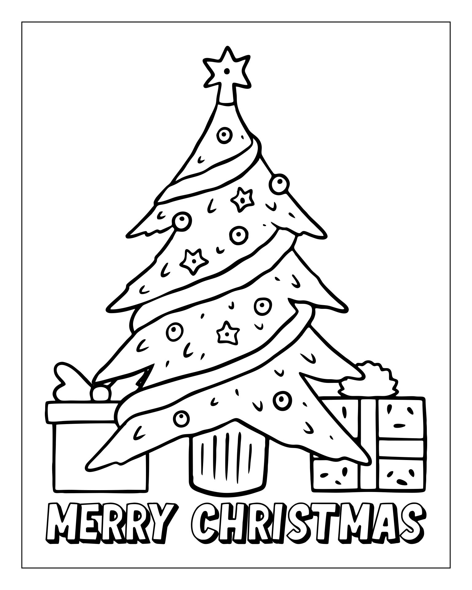 10 Best Printable Coloring Christmas Tree Card PDF for Free at Printablee