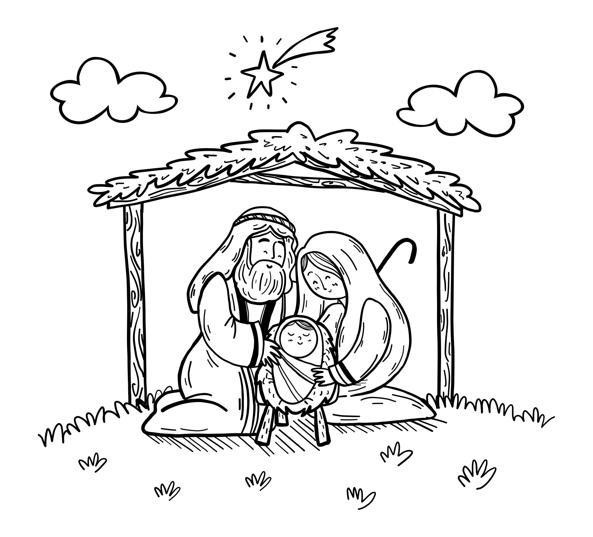15 Best Christmas Nativity Scene Coloring Page Printable Pdf For Free